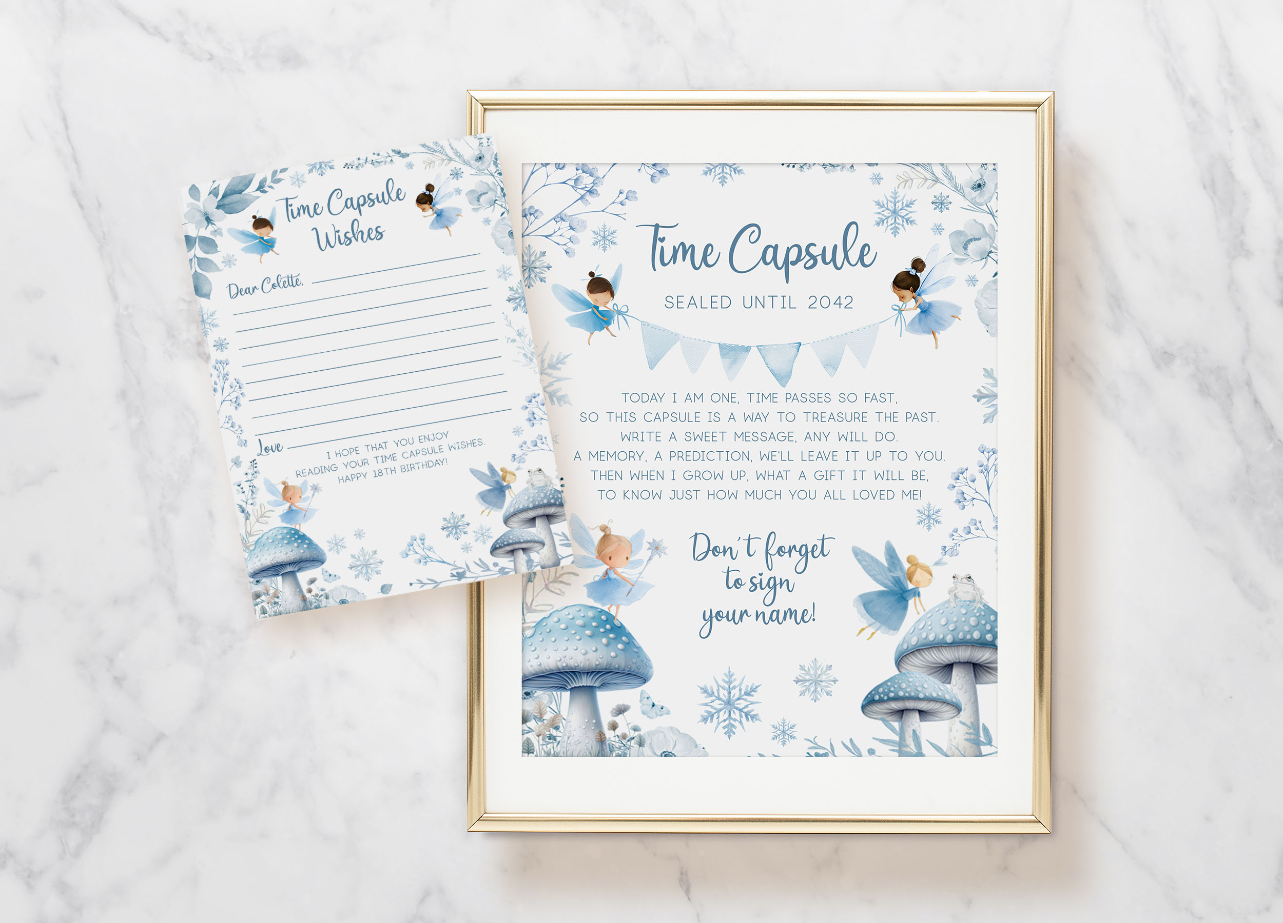 Winter Fairies Time Capsule Signs & Card design preview