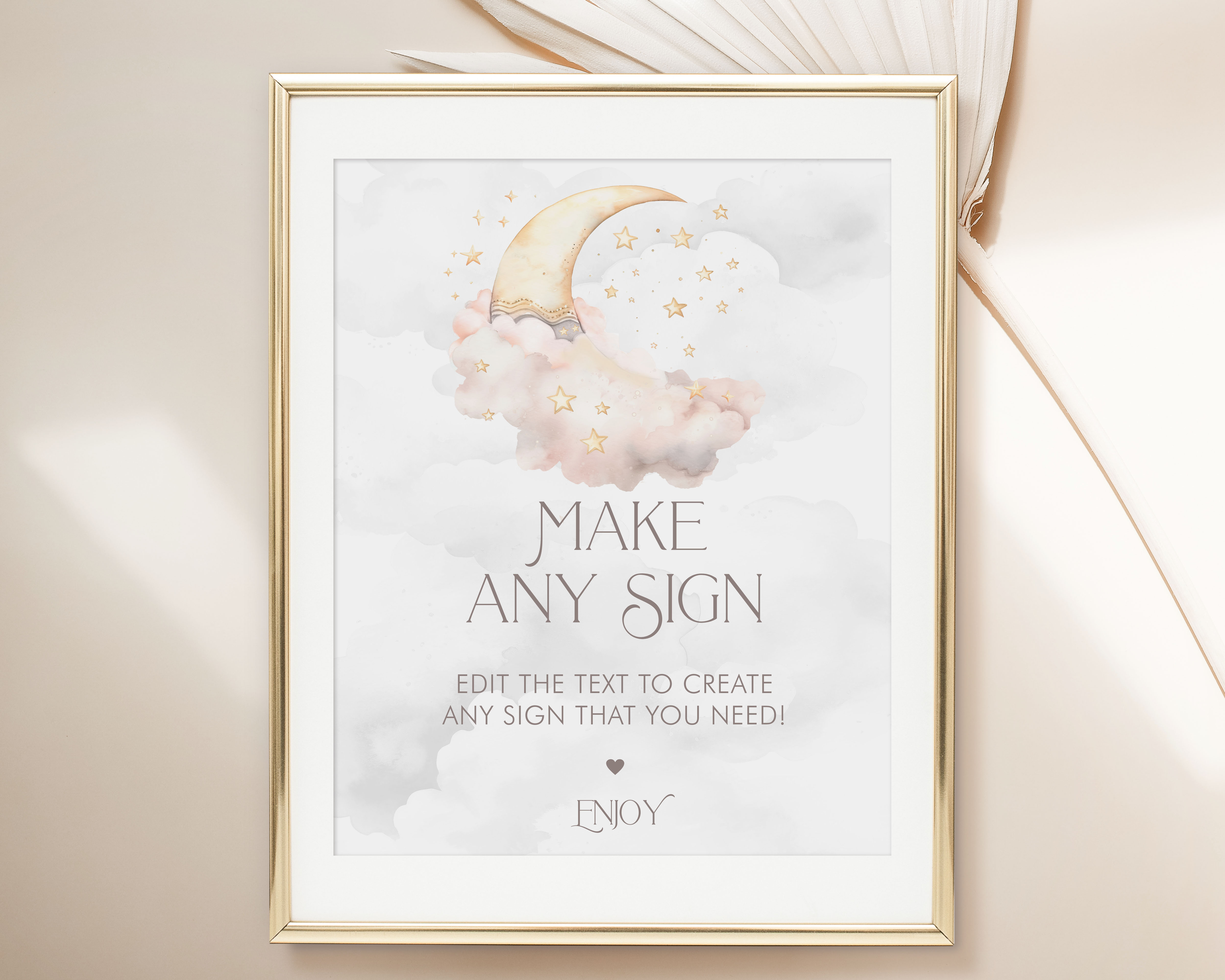 Over the Moon Custom Signs- Pink design preview