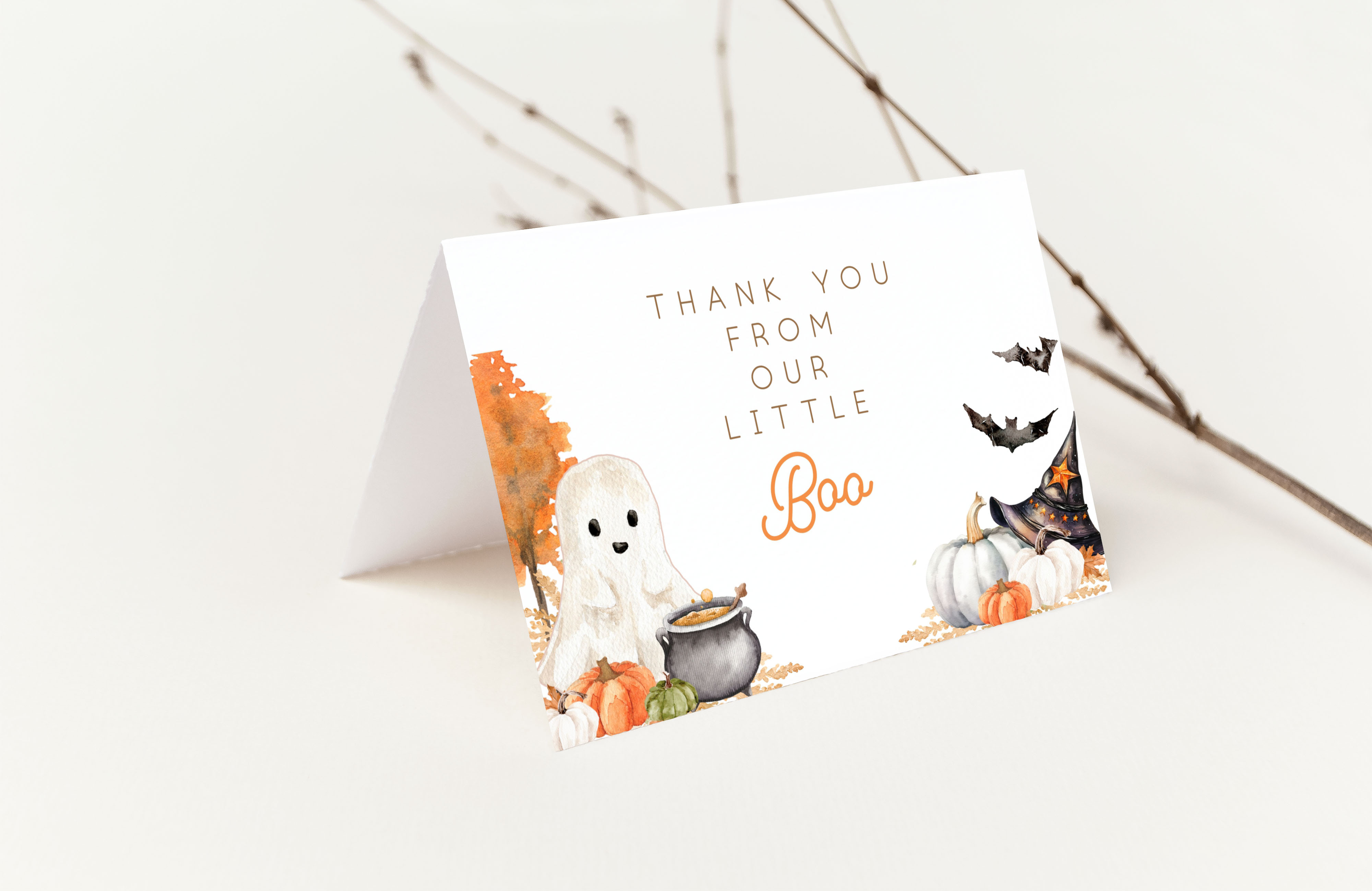 Little Boo Thank You Card design preview