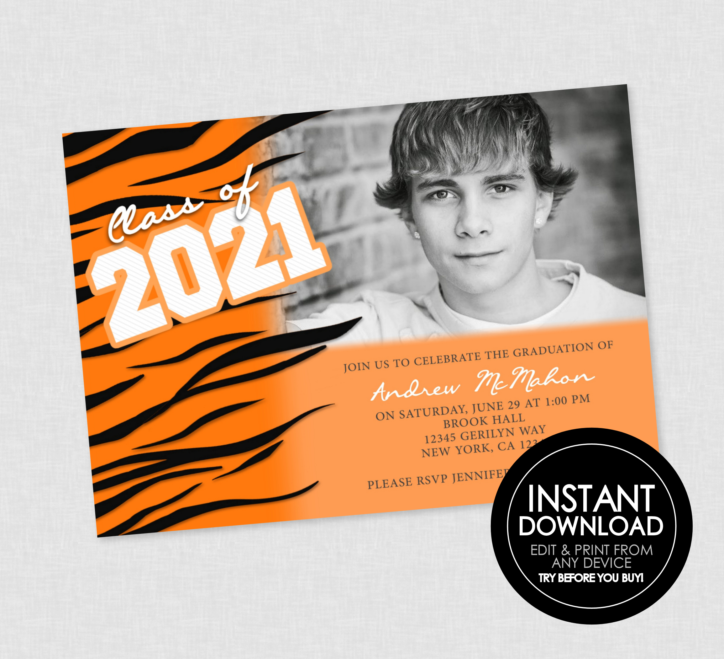 Tiger Striped Graduation design preview