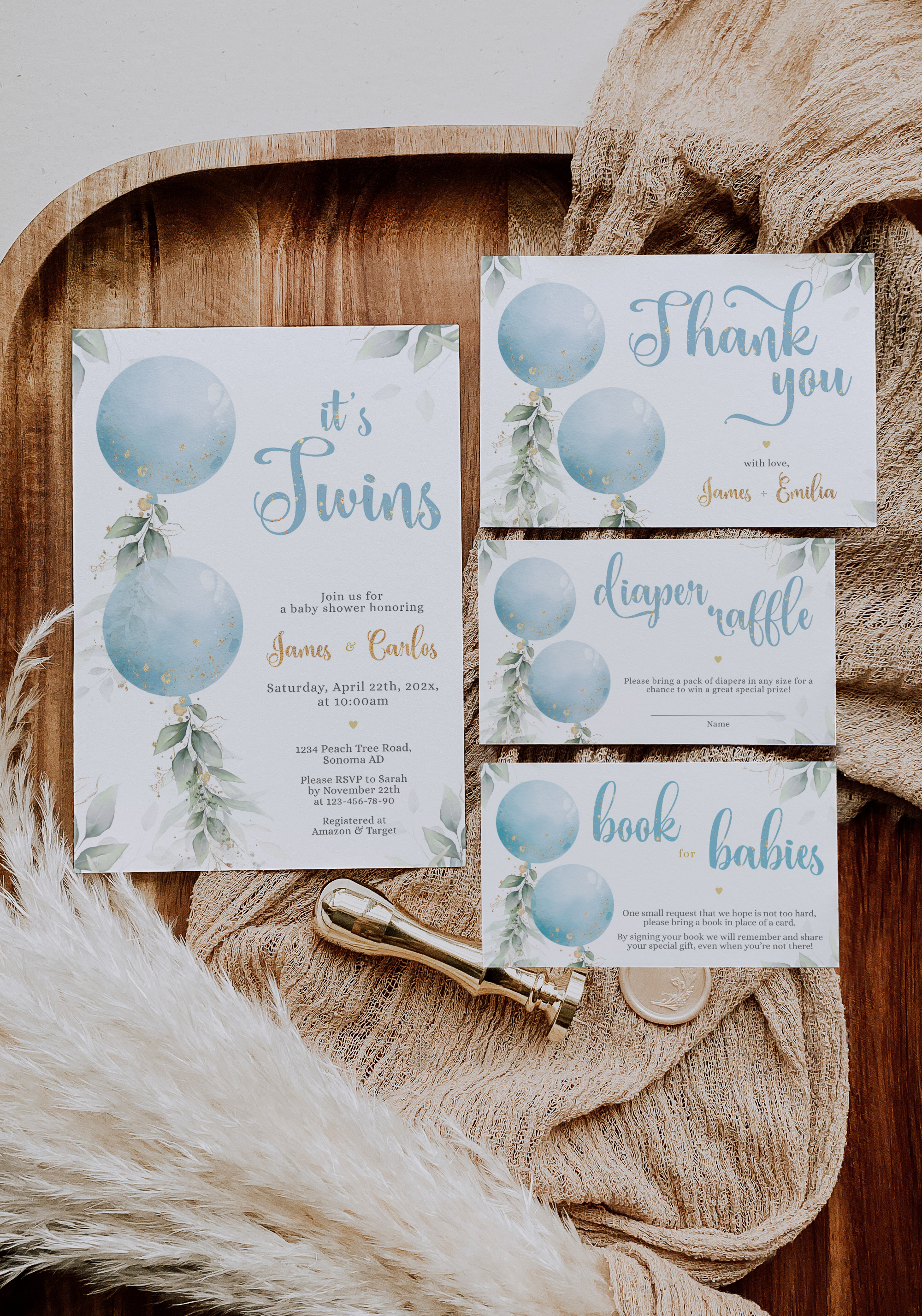 Baby shower invitation set - BSIS-11-col-0142 design preview