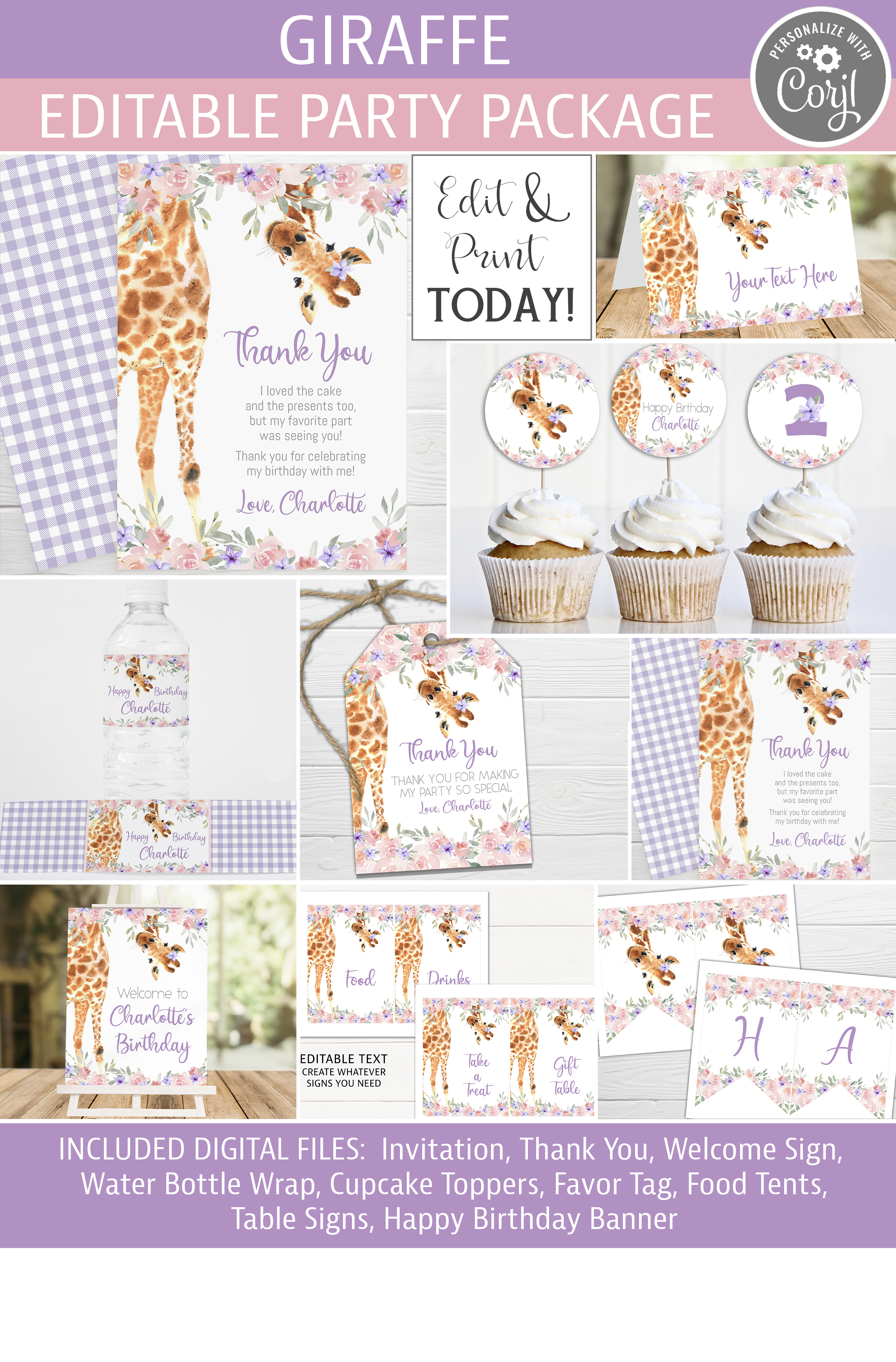 Giraffe - Party Package design preview
