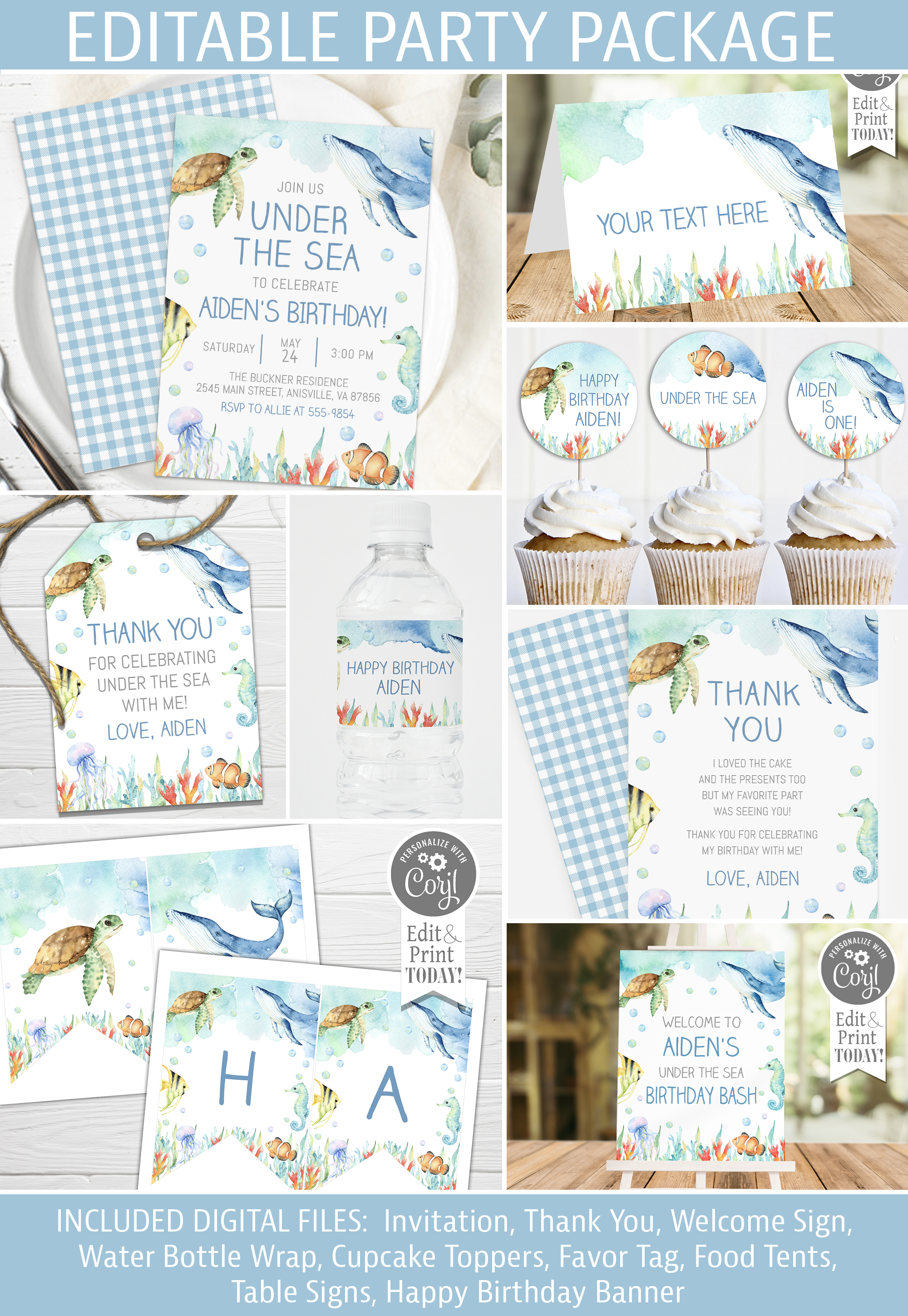 Ocean Blue - Party Package design preview