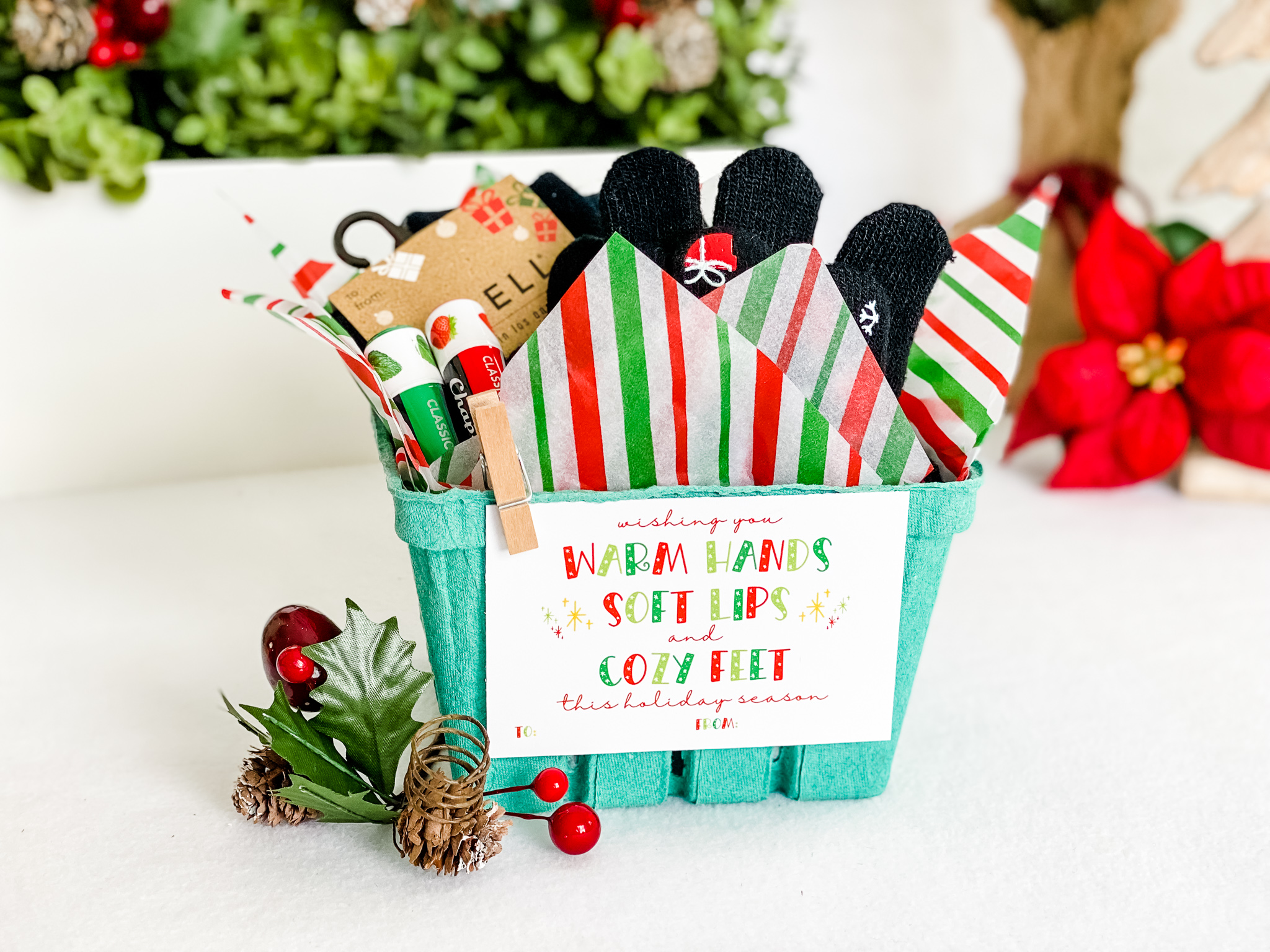 Warm Hands, Soft Lips, Cozy Feet Gift Tag design preview