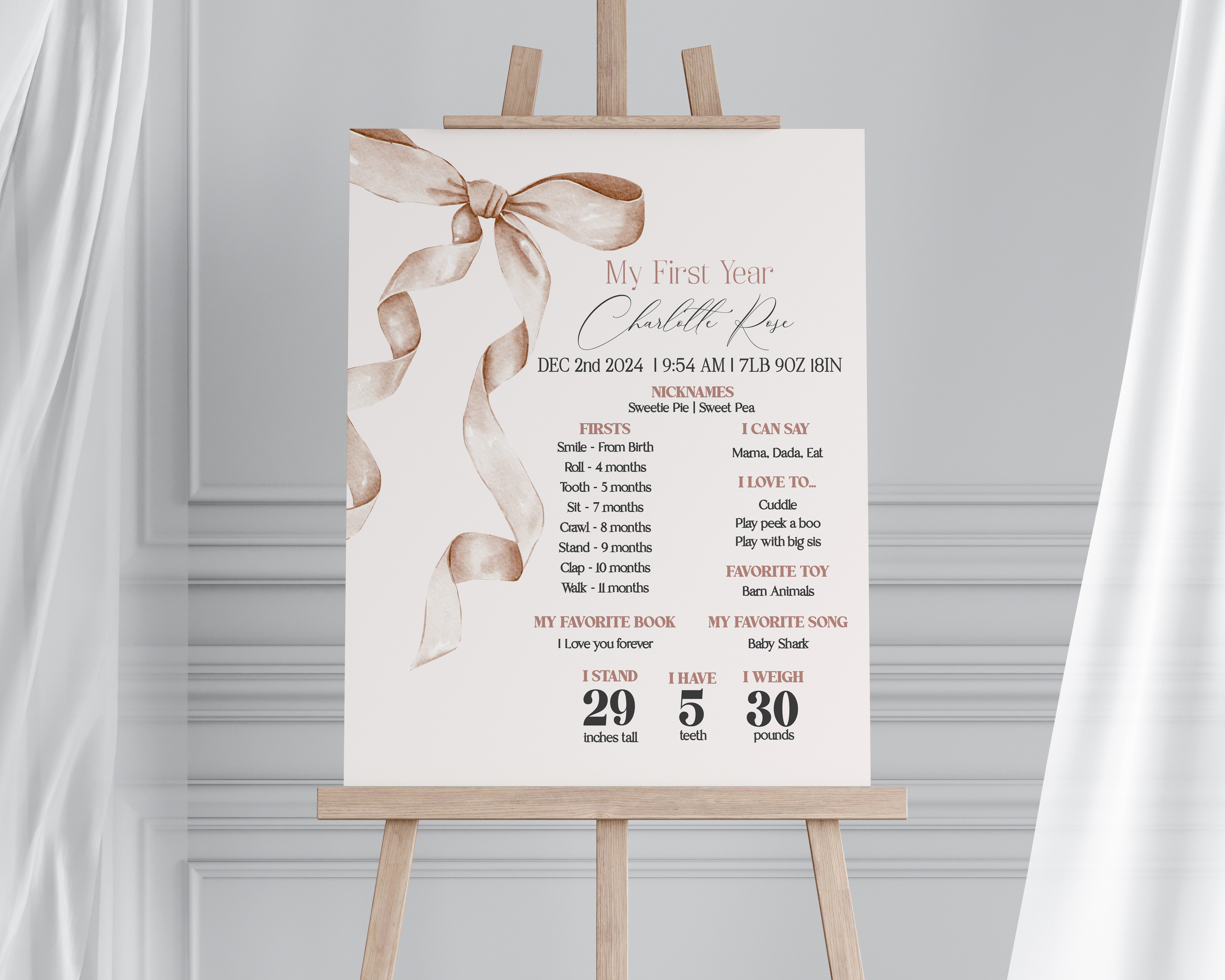 beige bow - my first year design preview