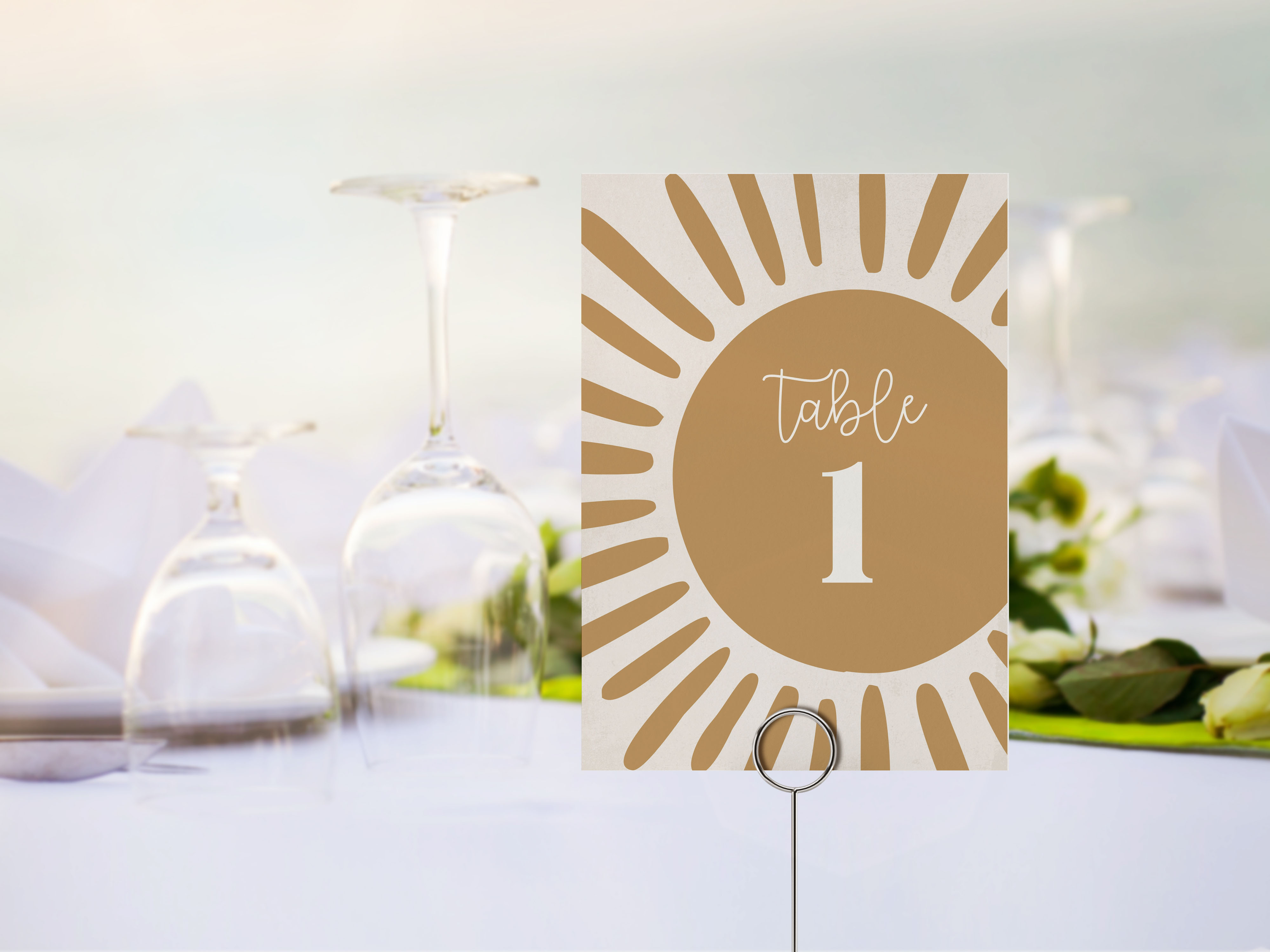sunshine - table numbers design preview