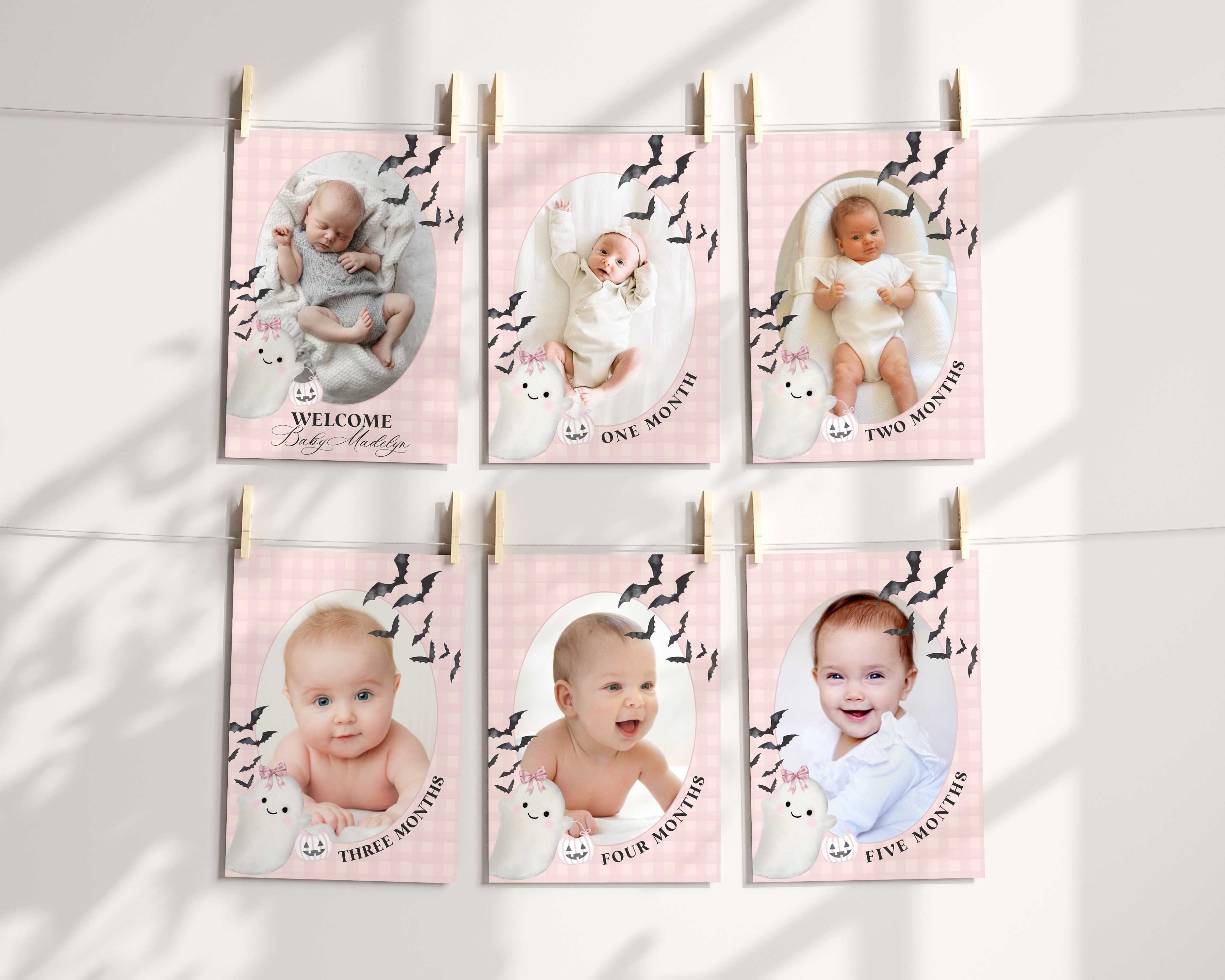 pink preppy halloween - milestone banner design preview