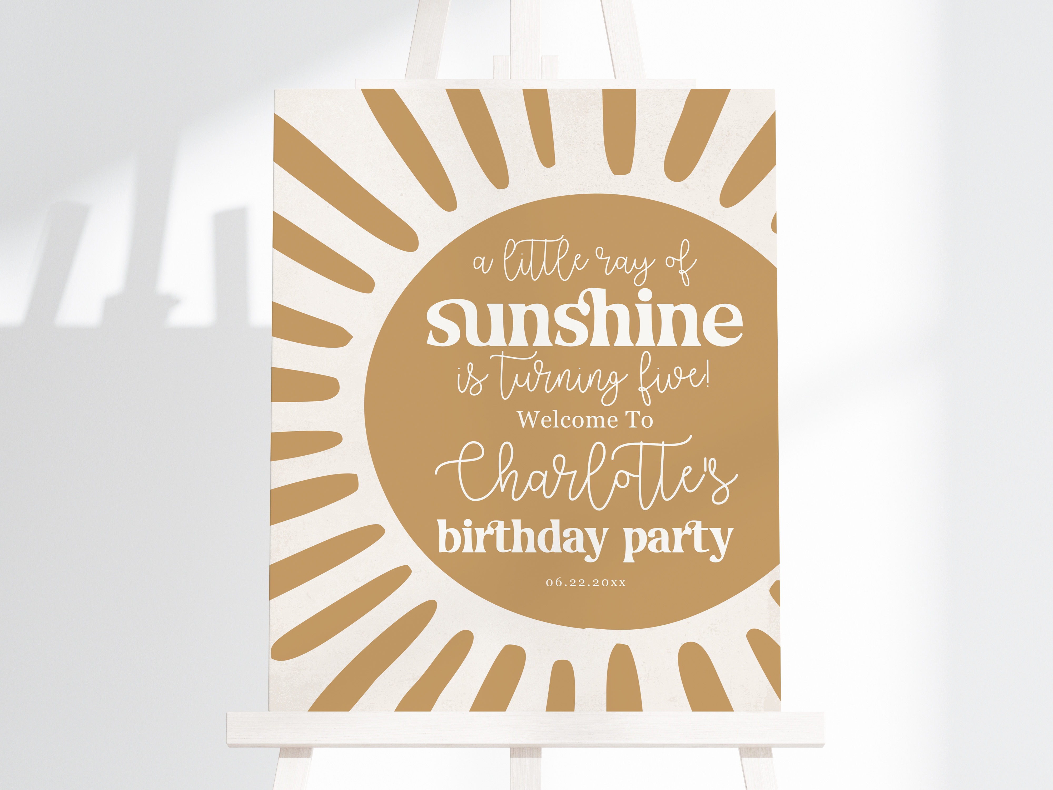 sunshine - birthday welcome sign design preview