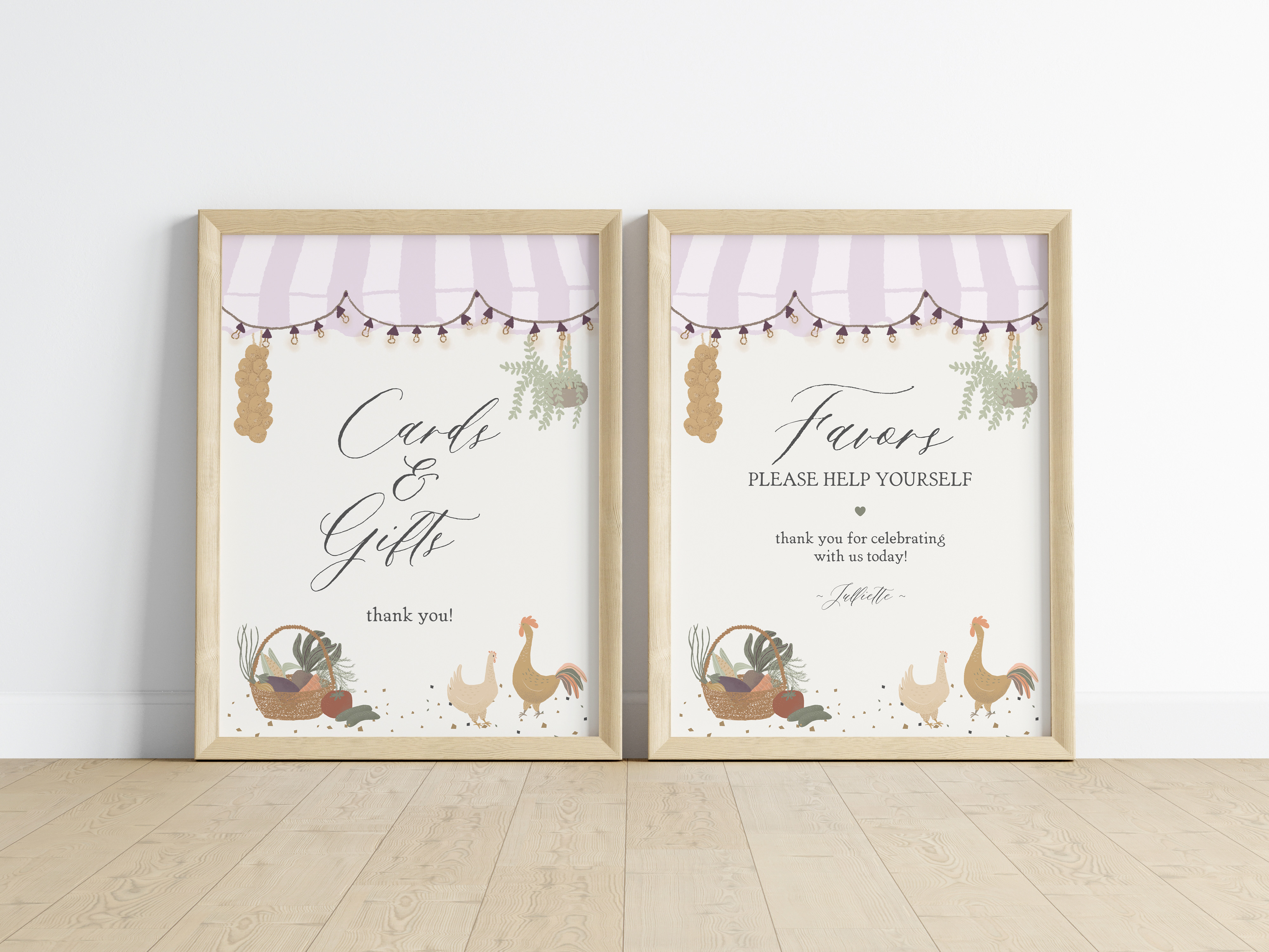 pink farmers market - gifts and favors design preview