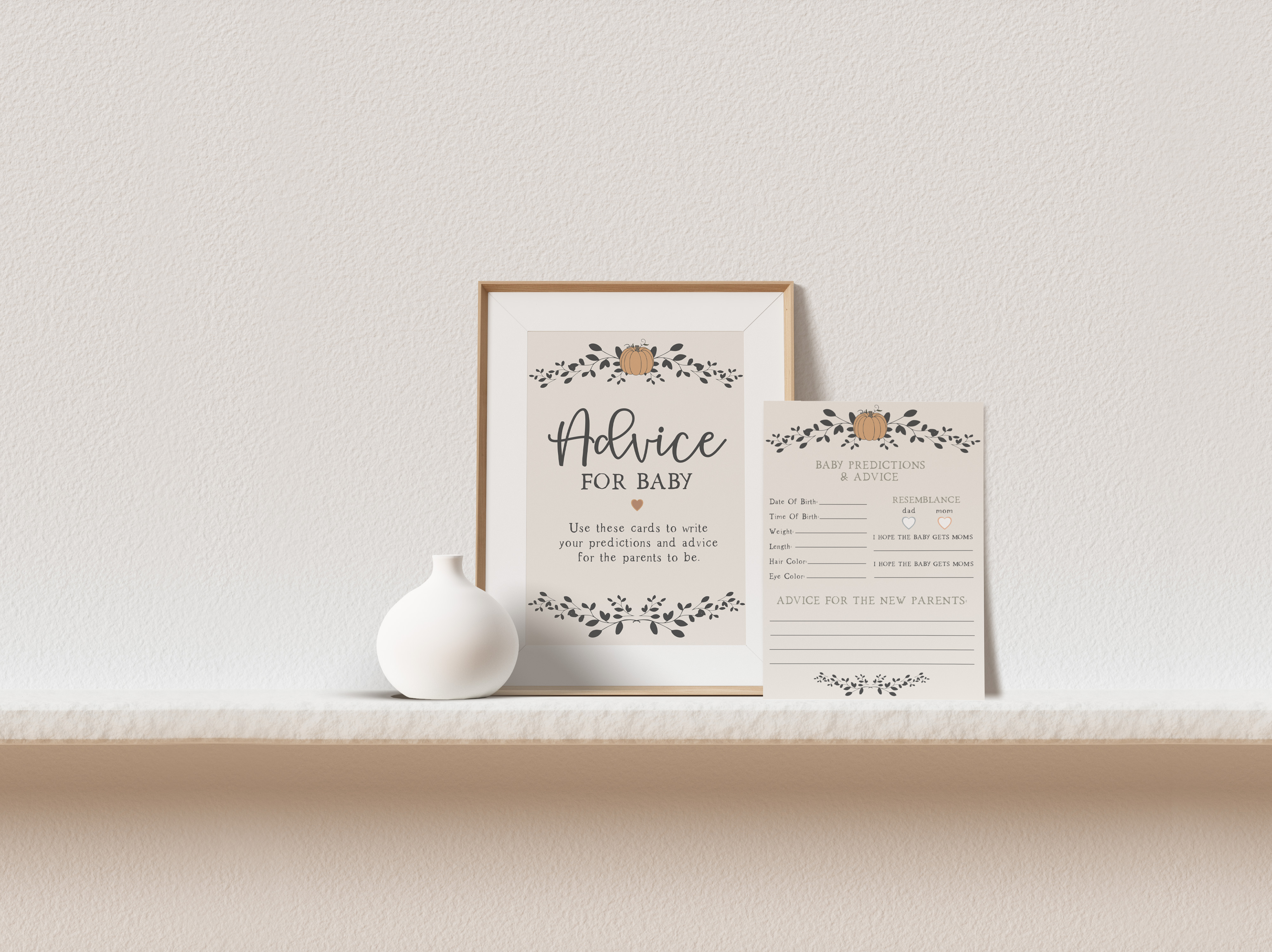 pumpkin baby shower advice and predictions design preview