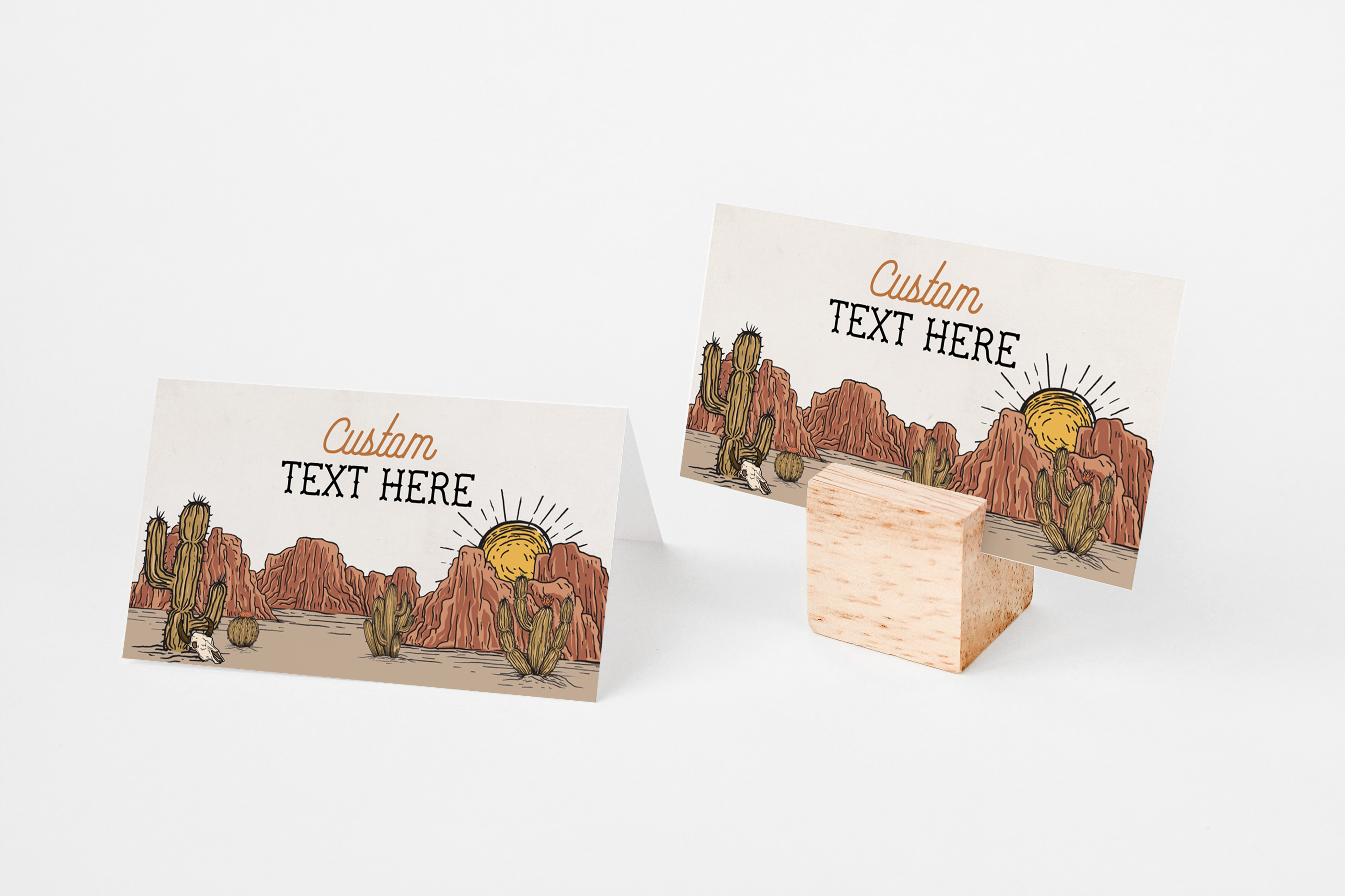 wild west - place cards design preview