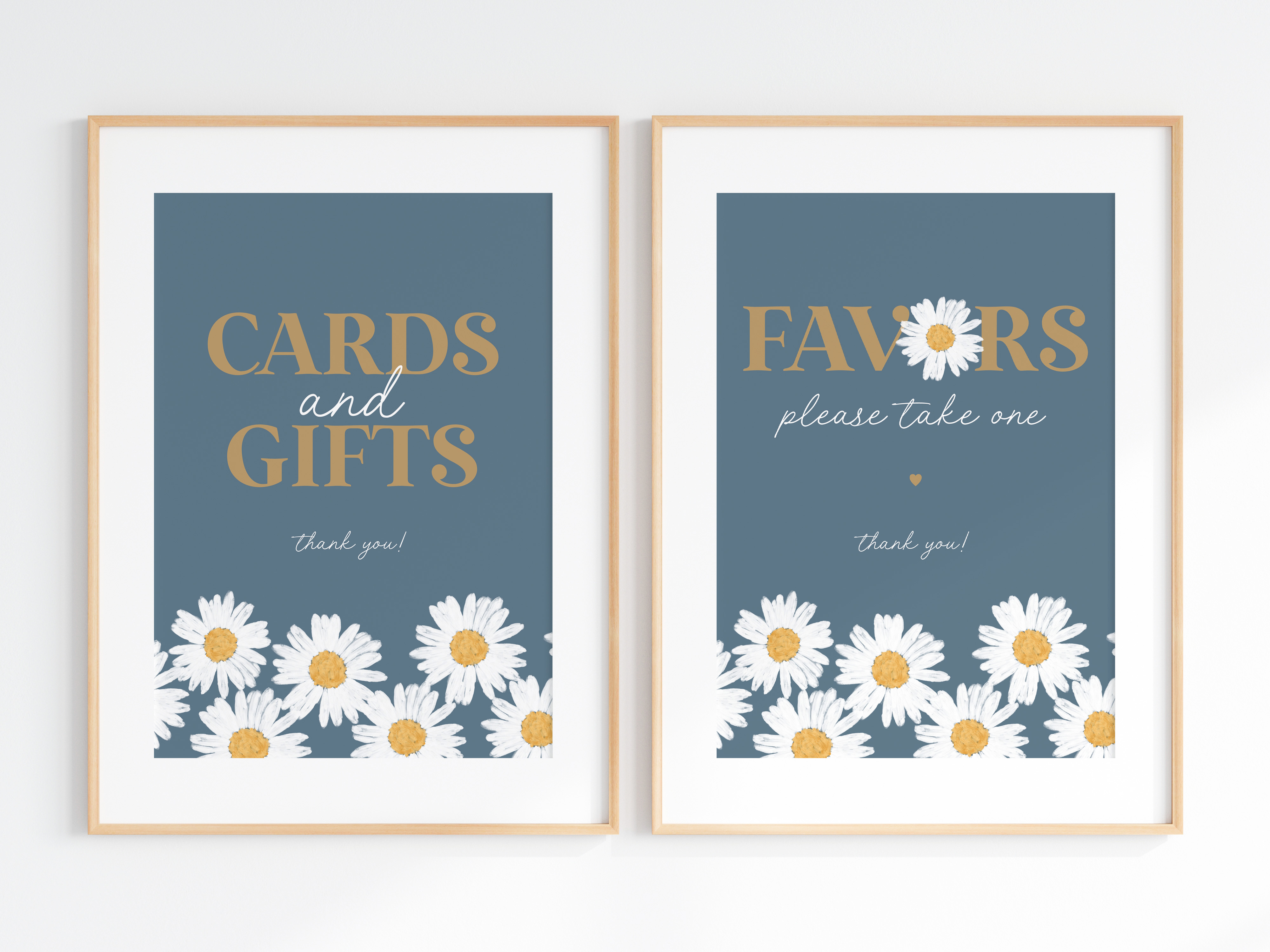navy daisy - gifts and favors sign design preview