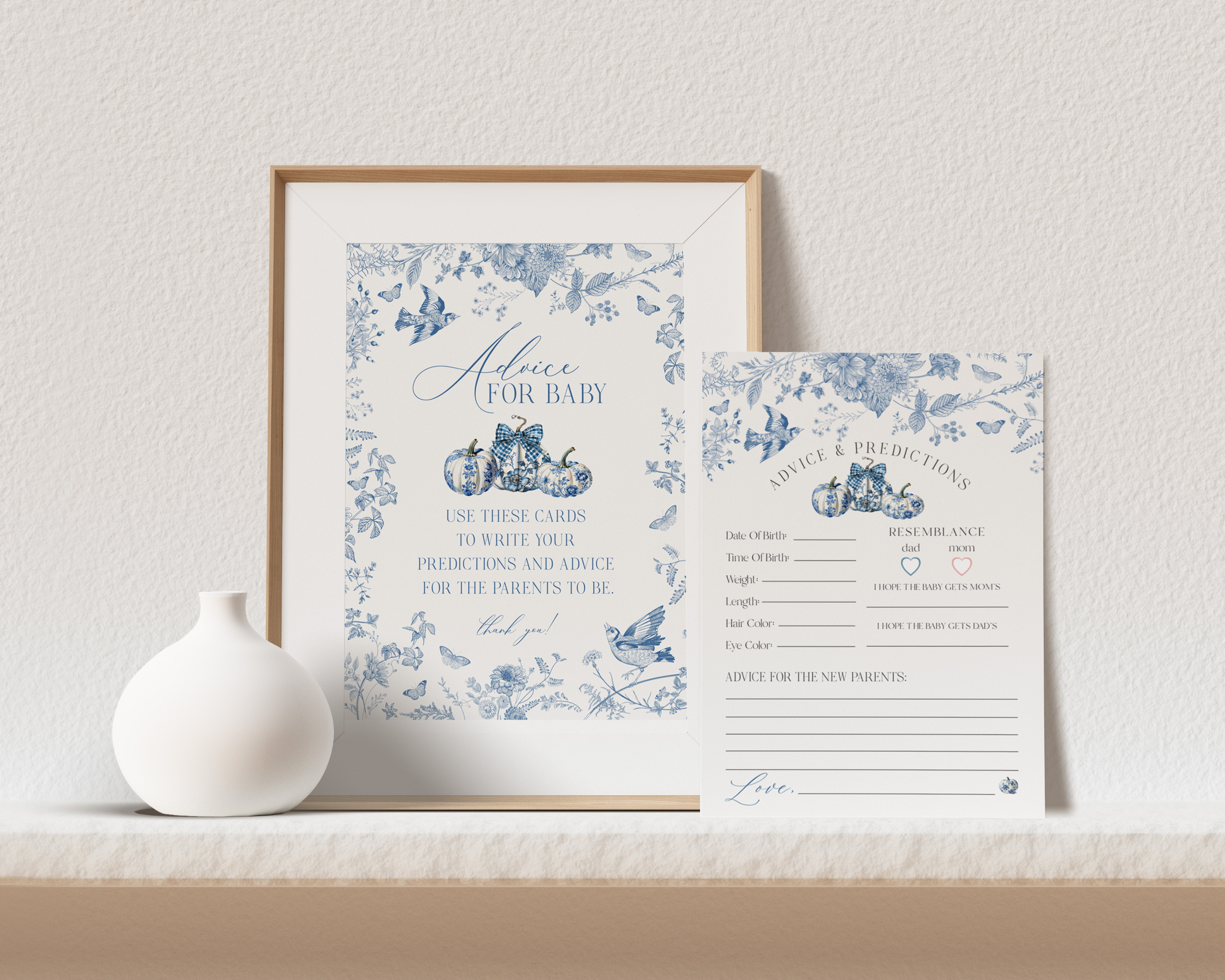 blue toile pumpkin - advice for baby design preview
