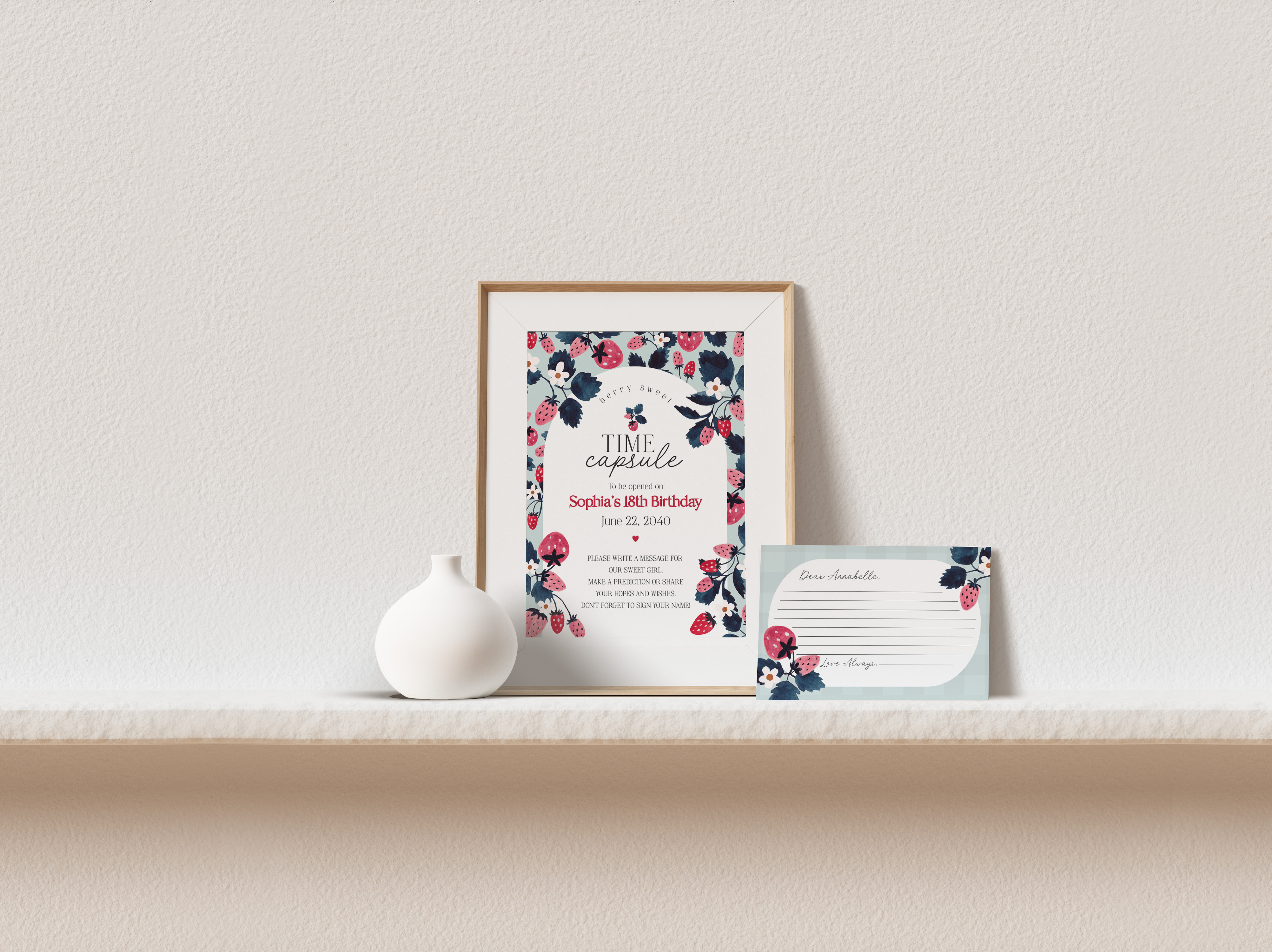 mint strawberry - time capsule design preview