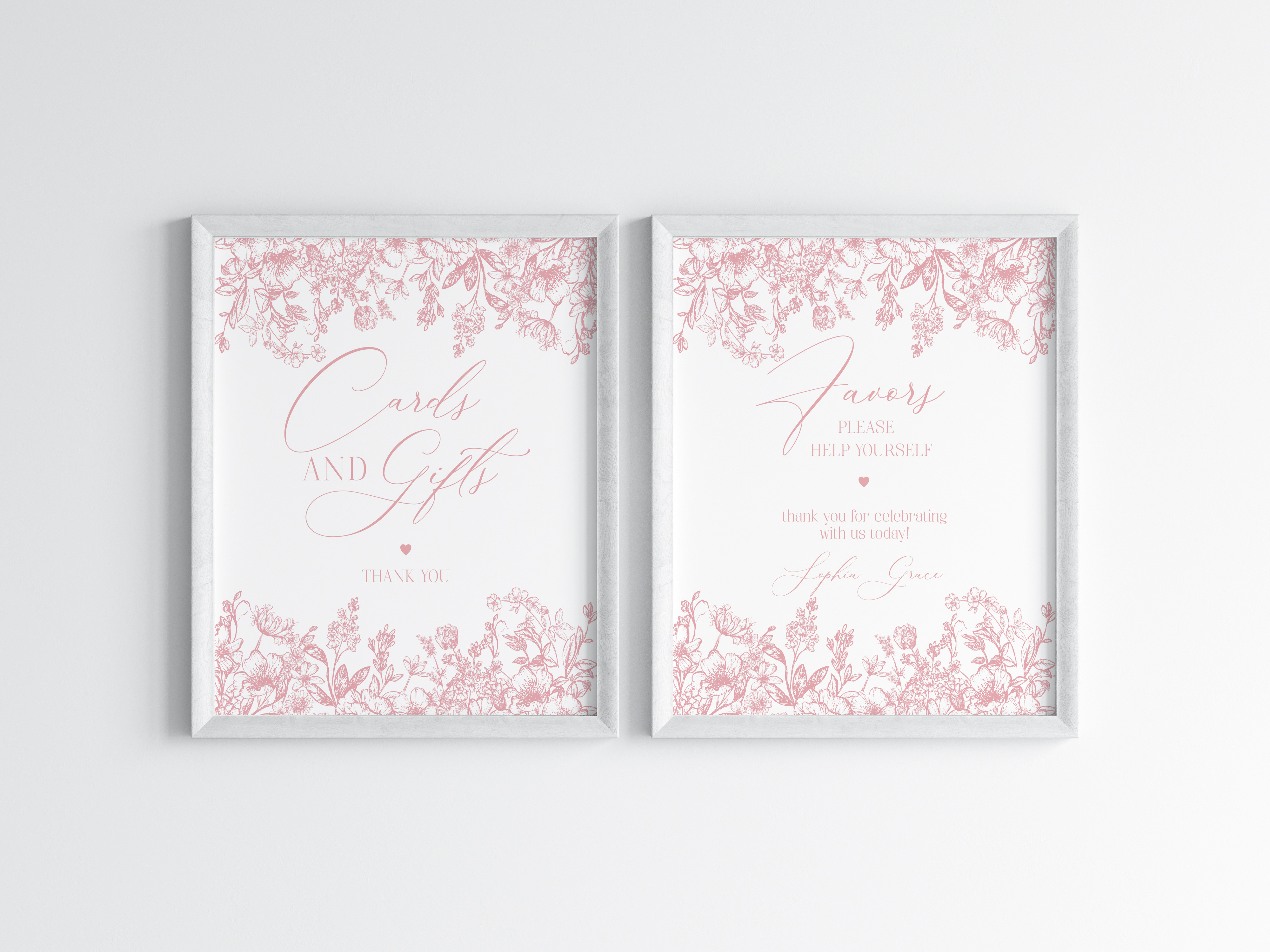 pink chinoiserie - gifts and favors design preview