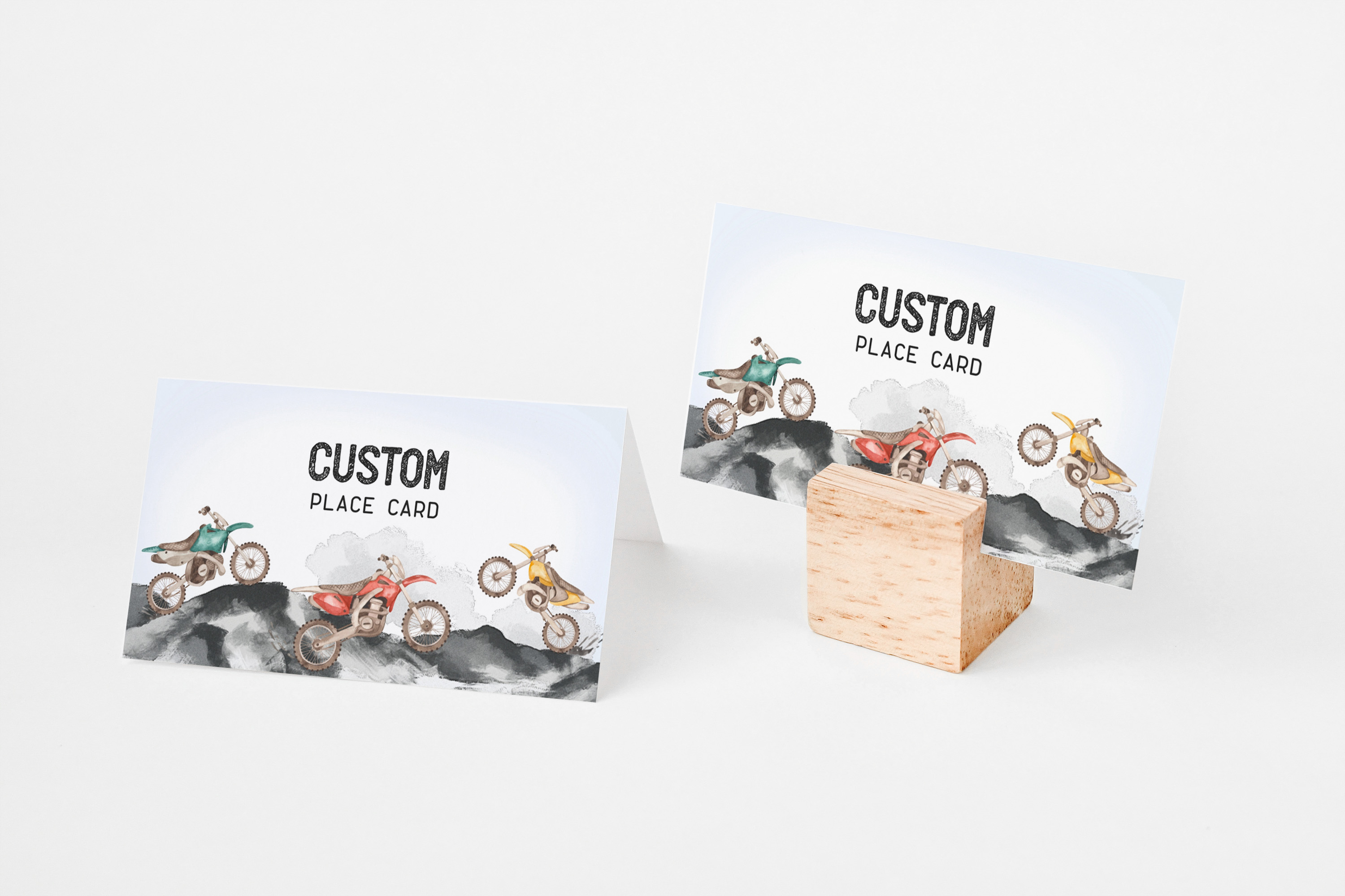 dirt bike - place cards design preview