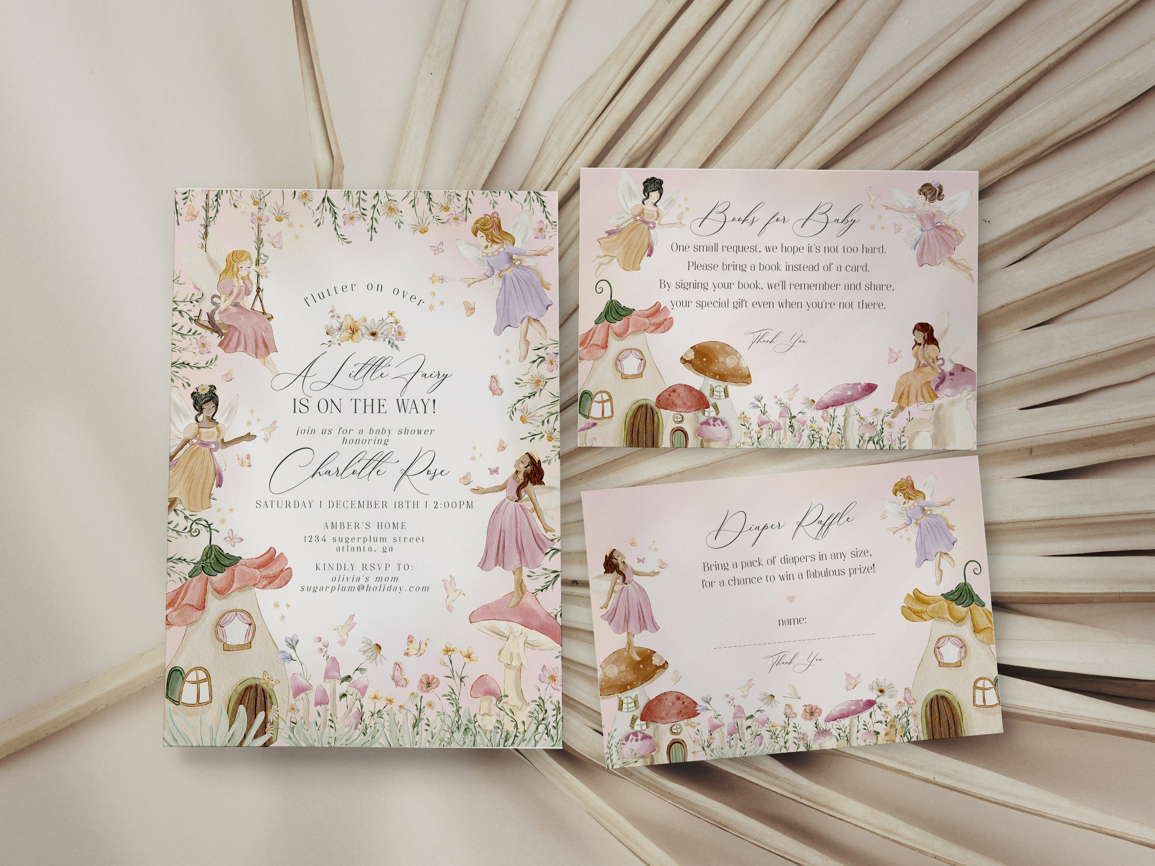 fairy - baby shower invite design preview