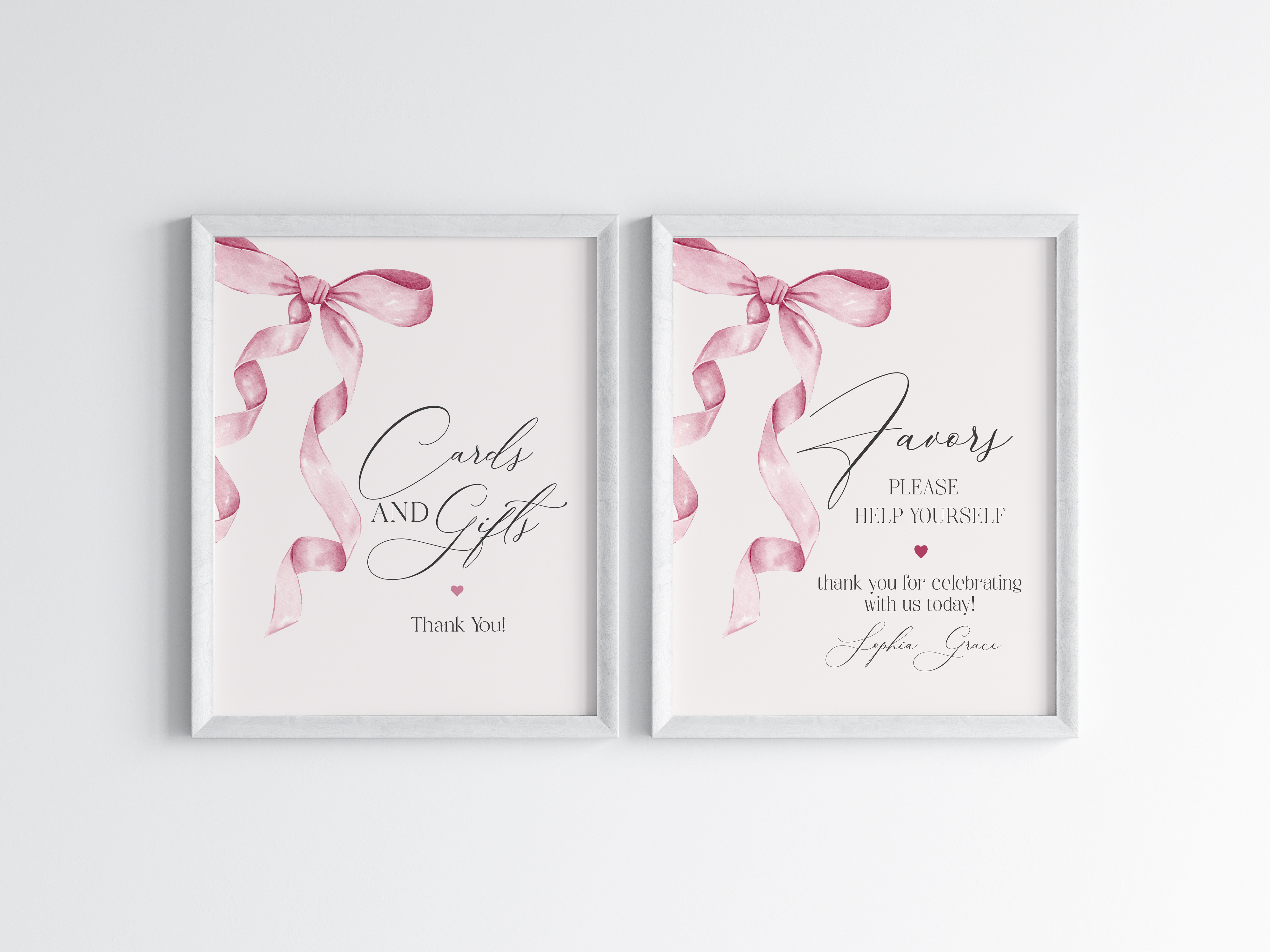 pink bow - gifts and favors design preview