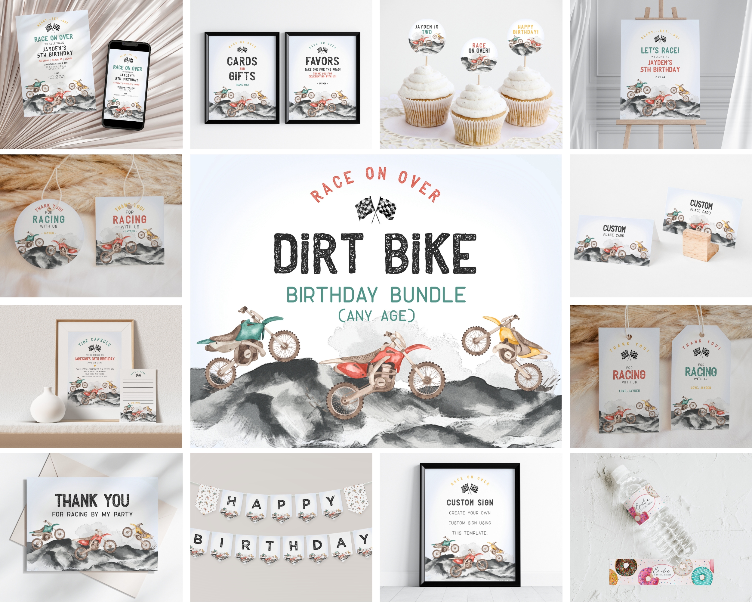 dirt bike - birthday bundle design preview