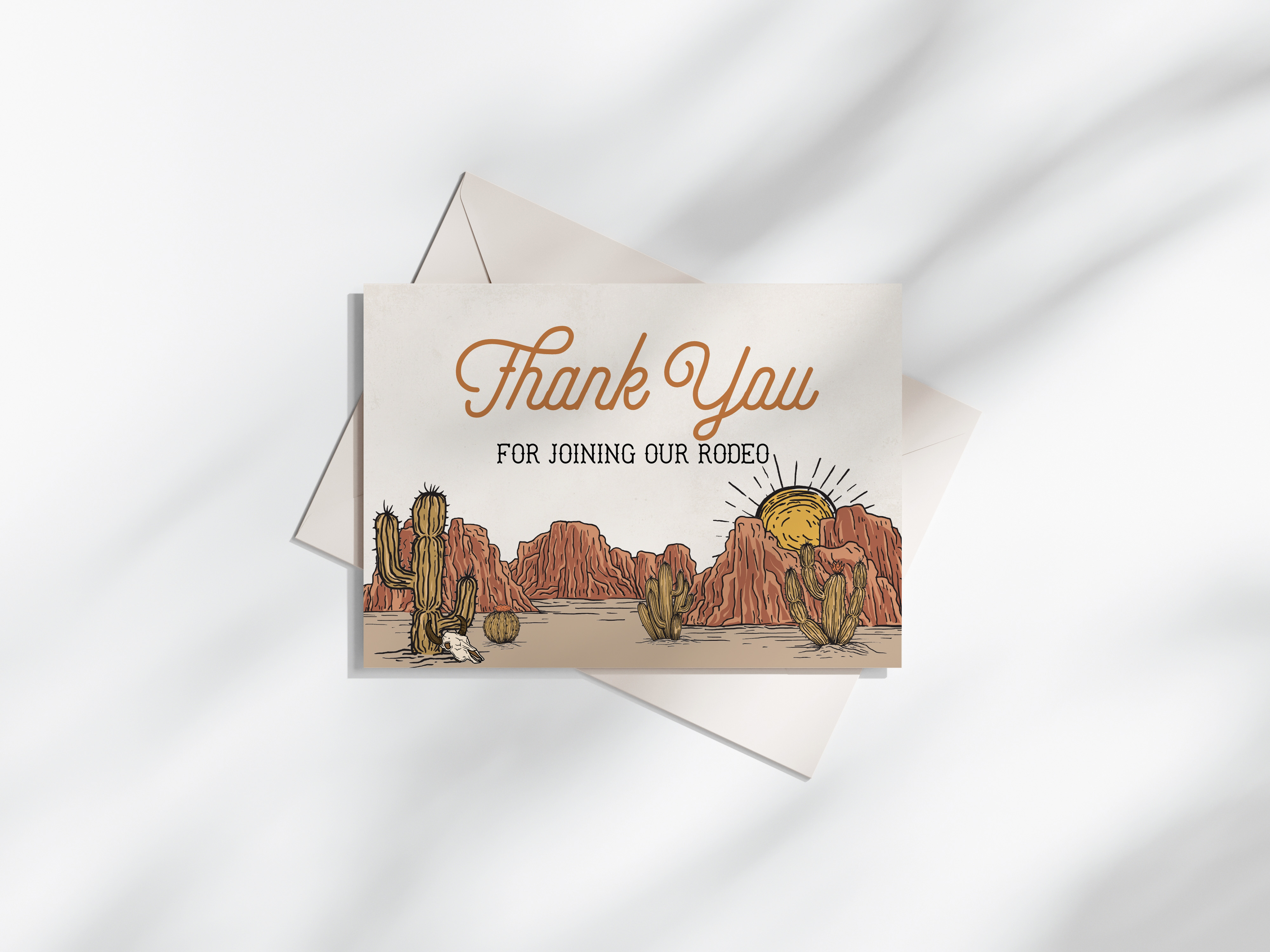 wild west - thank you card design preview