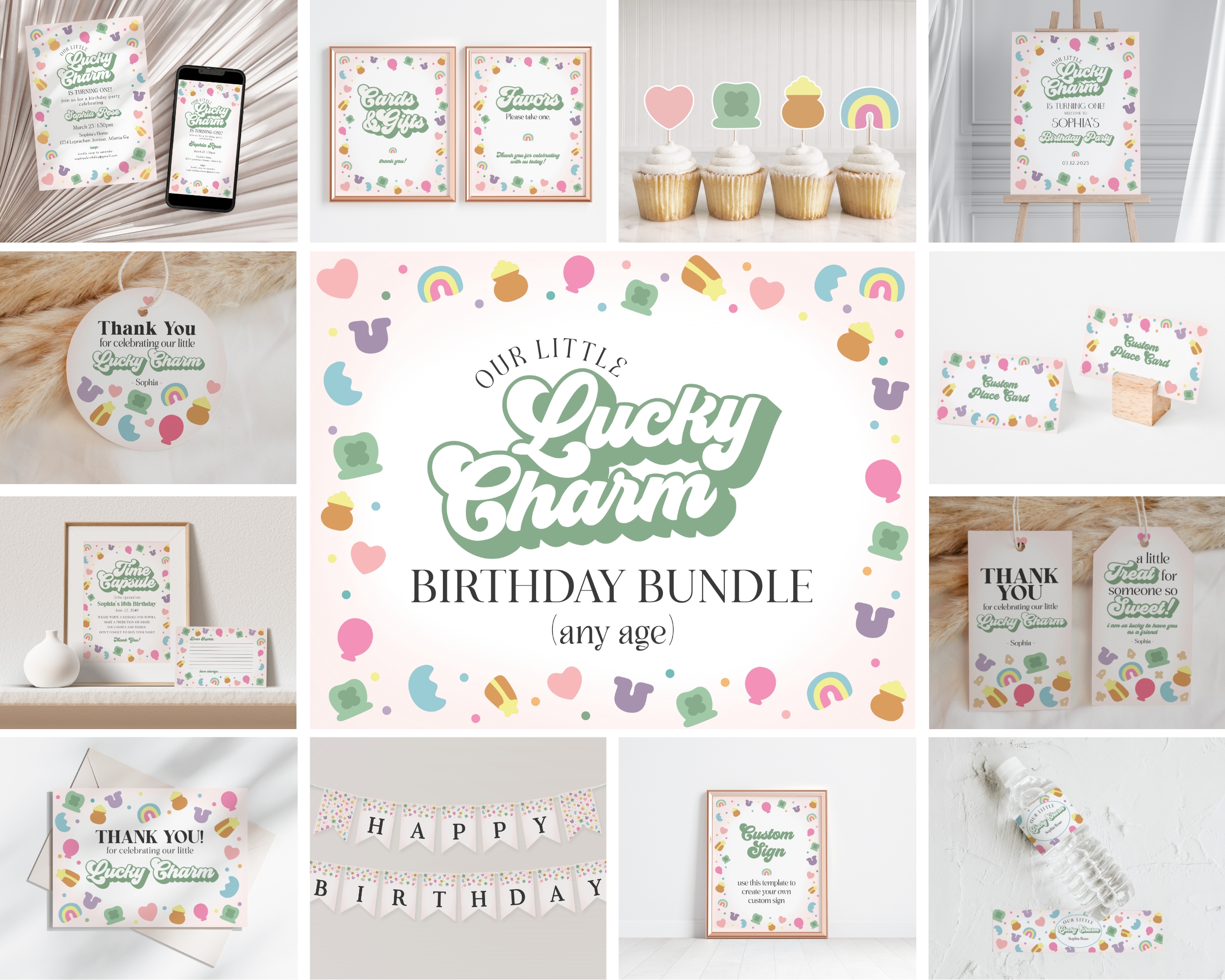 lucky charm - birthday bundle design preview