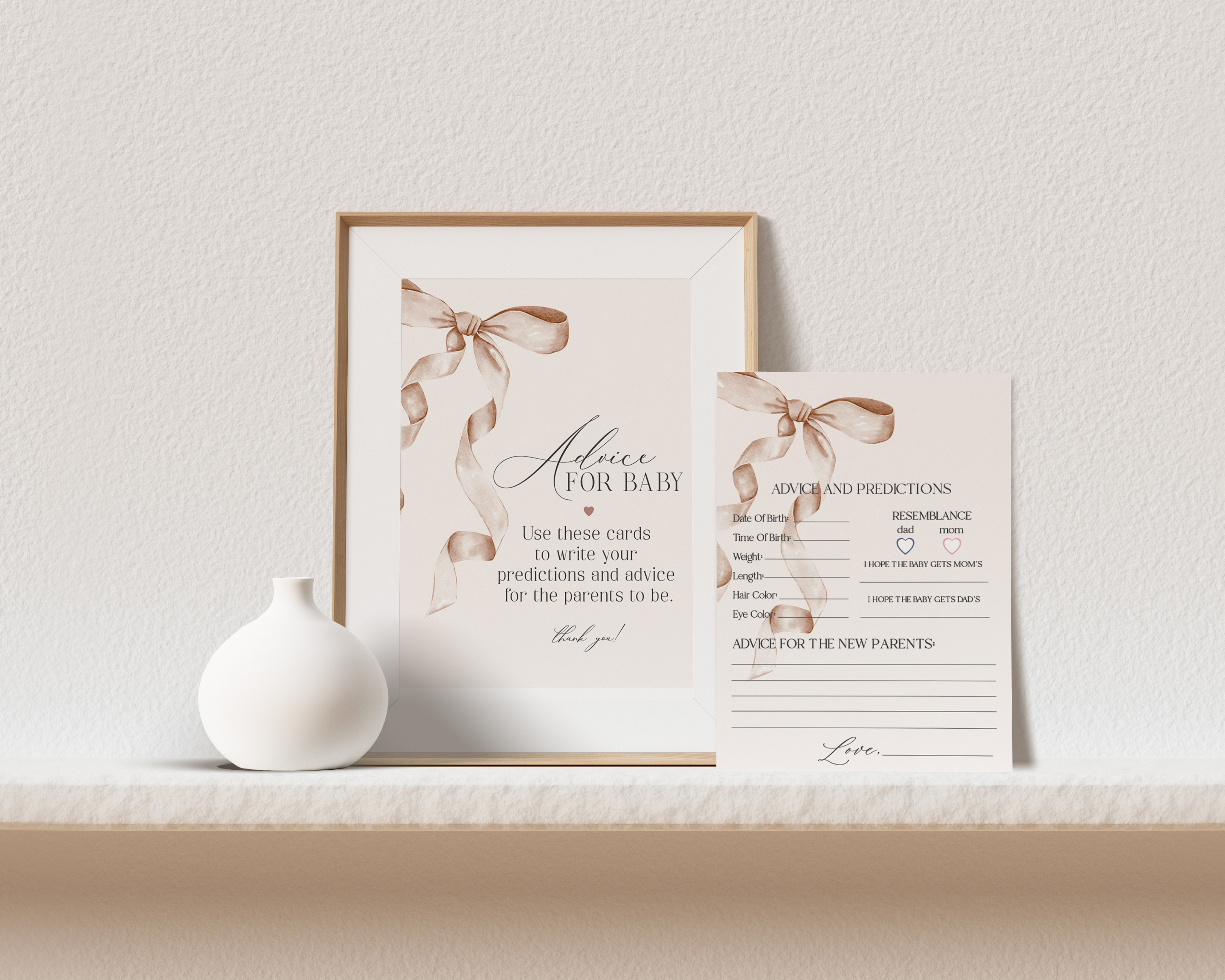 beige bow - advice for baby design preview