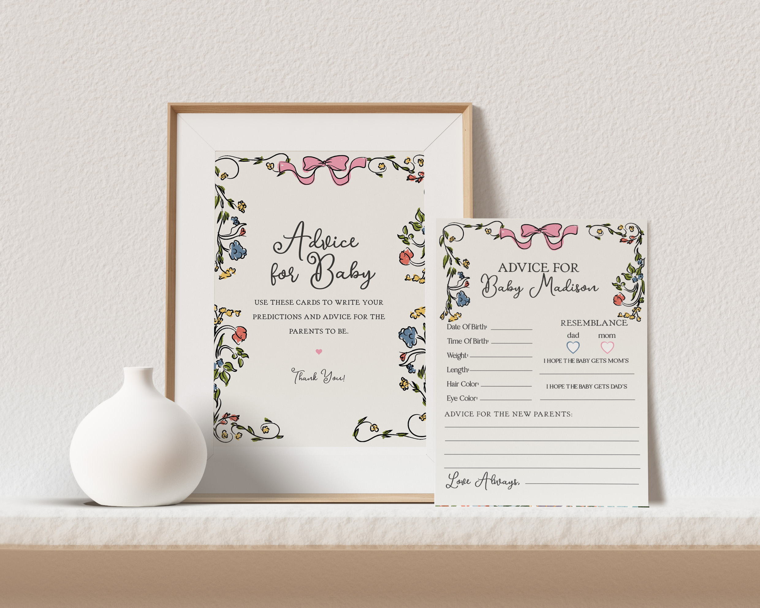 whimsical floral - advice for baby design preview