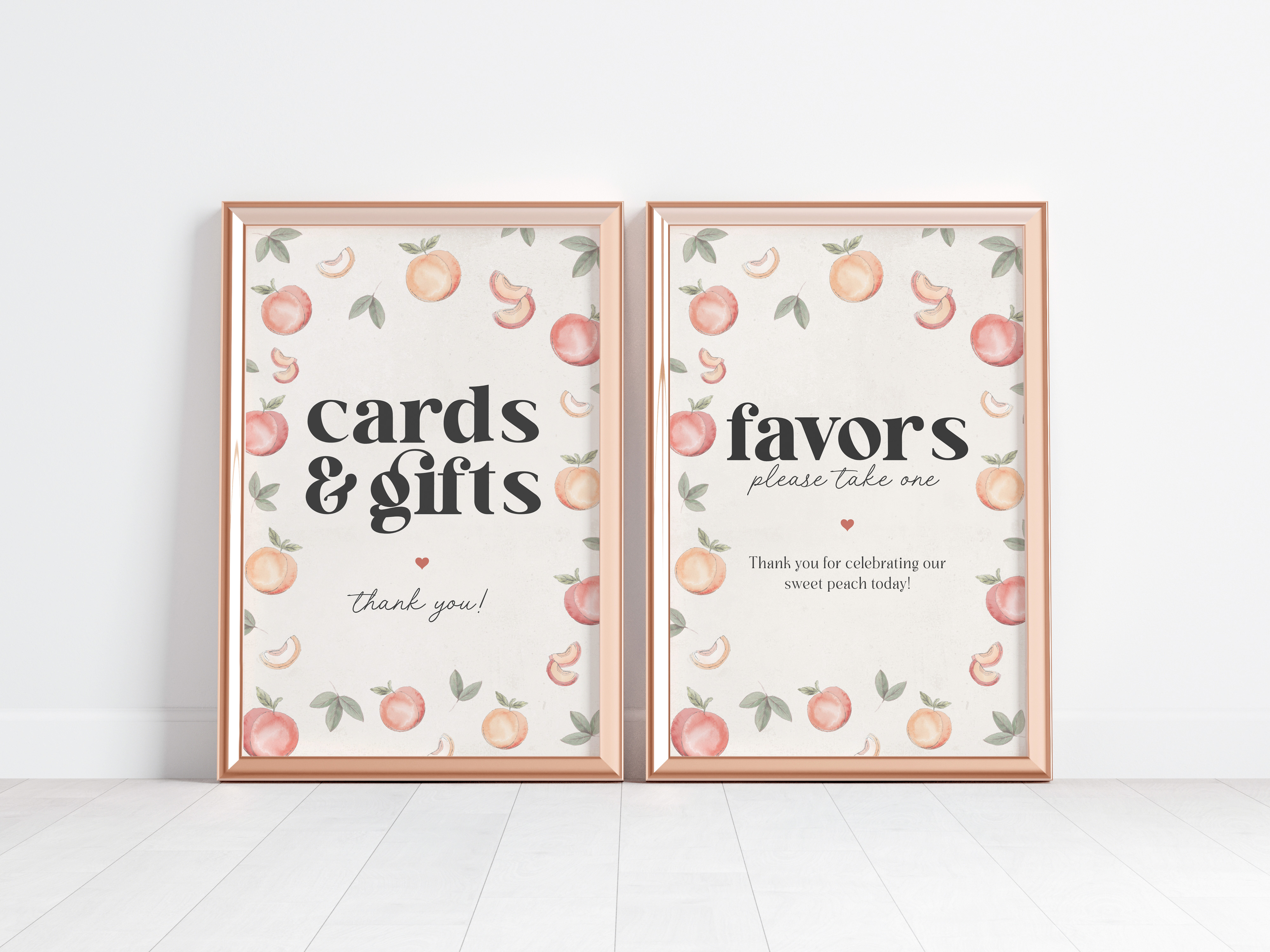 peach - gifts and favors signs design preview