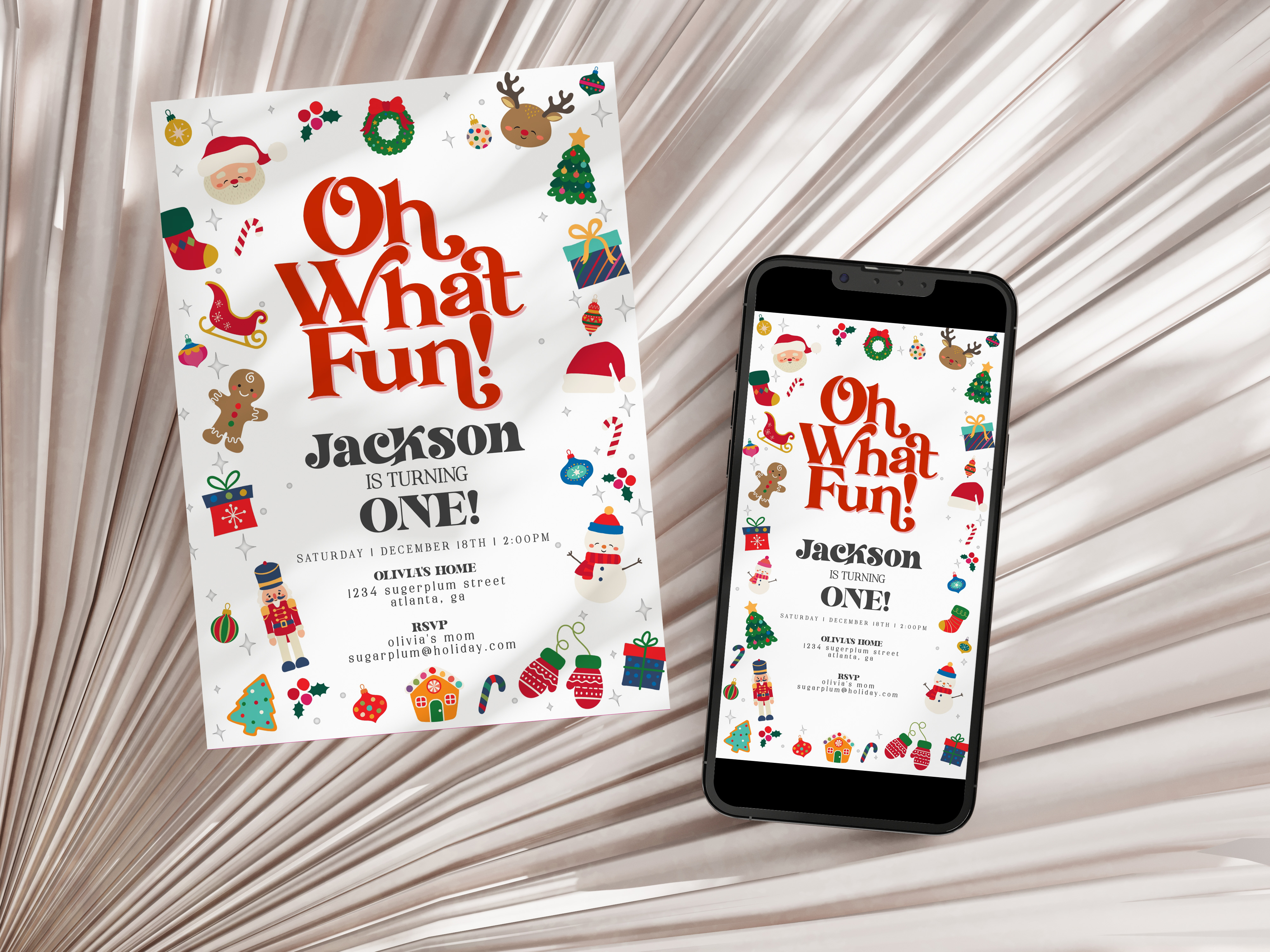 oh what fun - birthday invite design preview