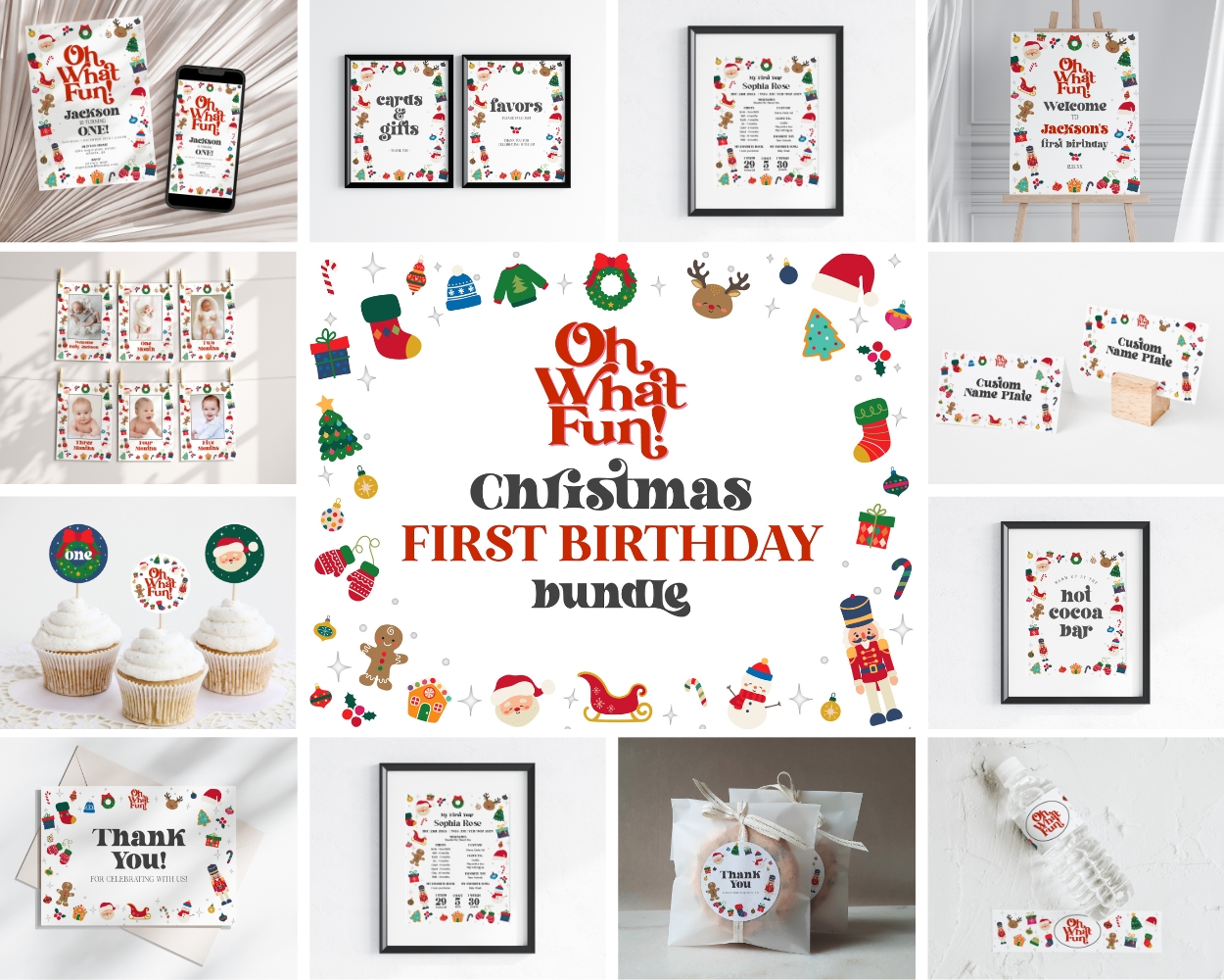 oh what fun - first birthday bundle design preview