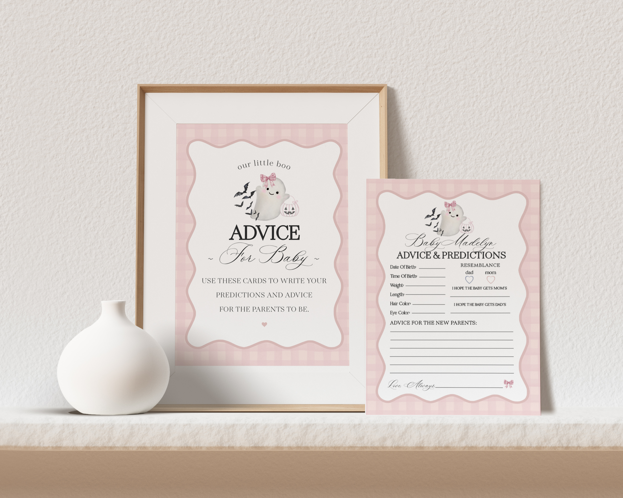 pink preppy halloween - advice for baby design preview
