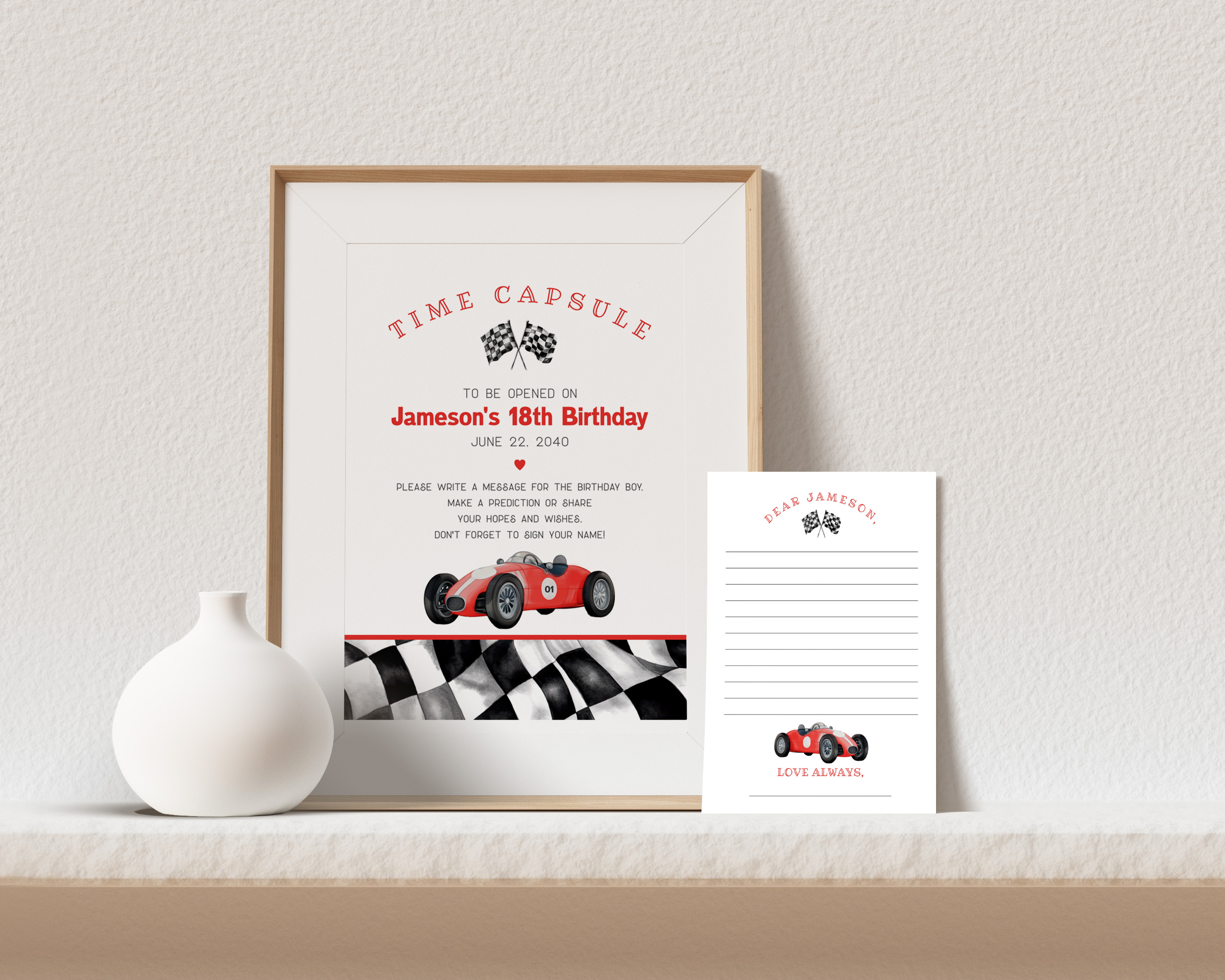 red race car - time capsule design preview