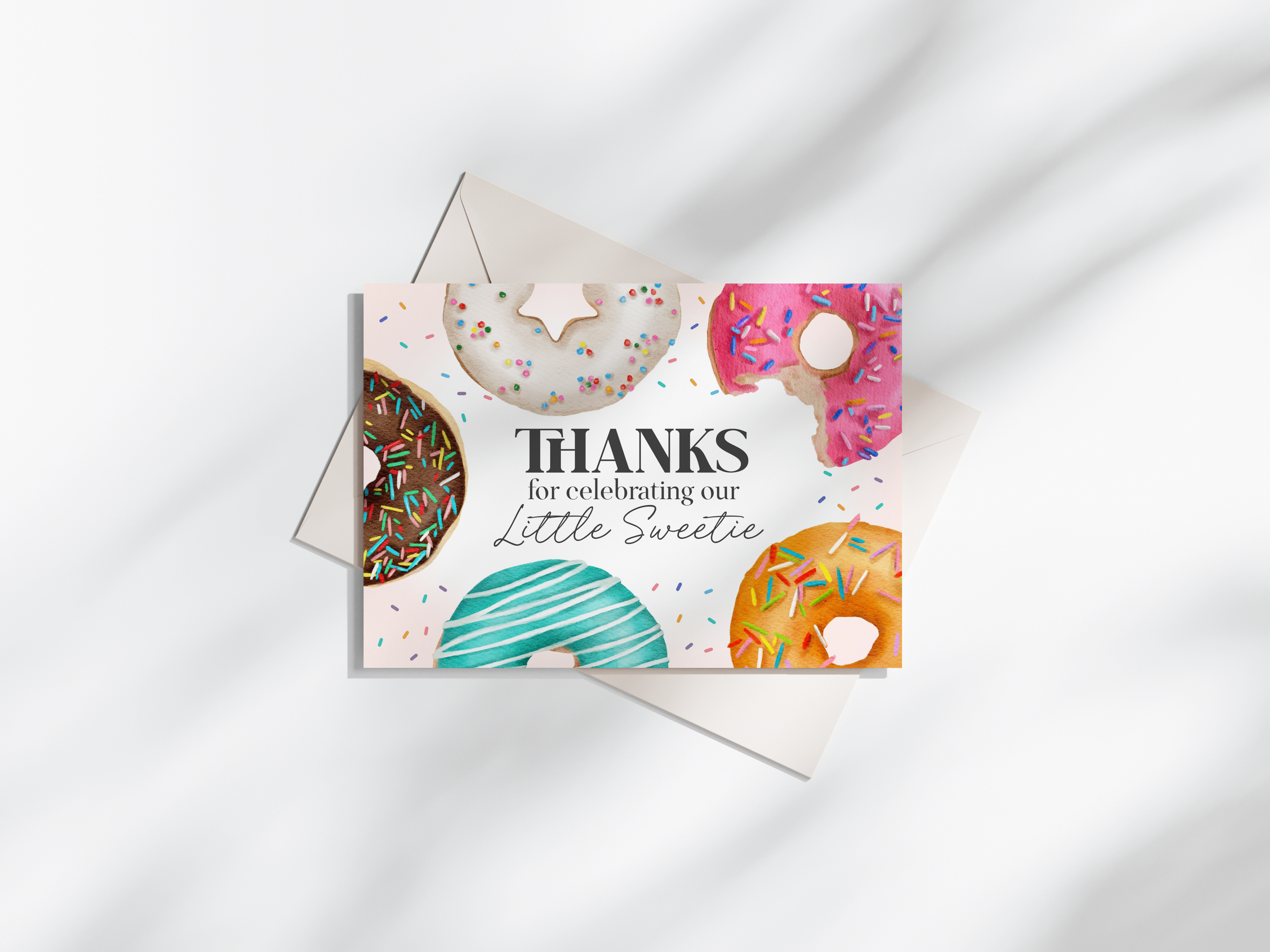 donut - thank you card design preview