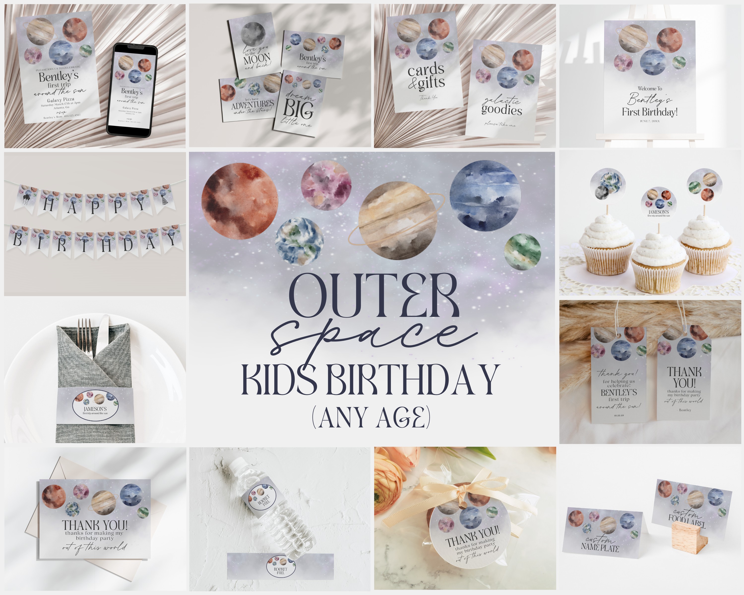 outer space - birthday bundle design preview