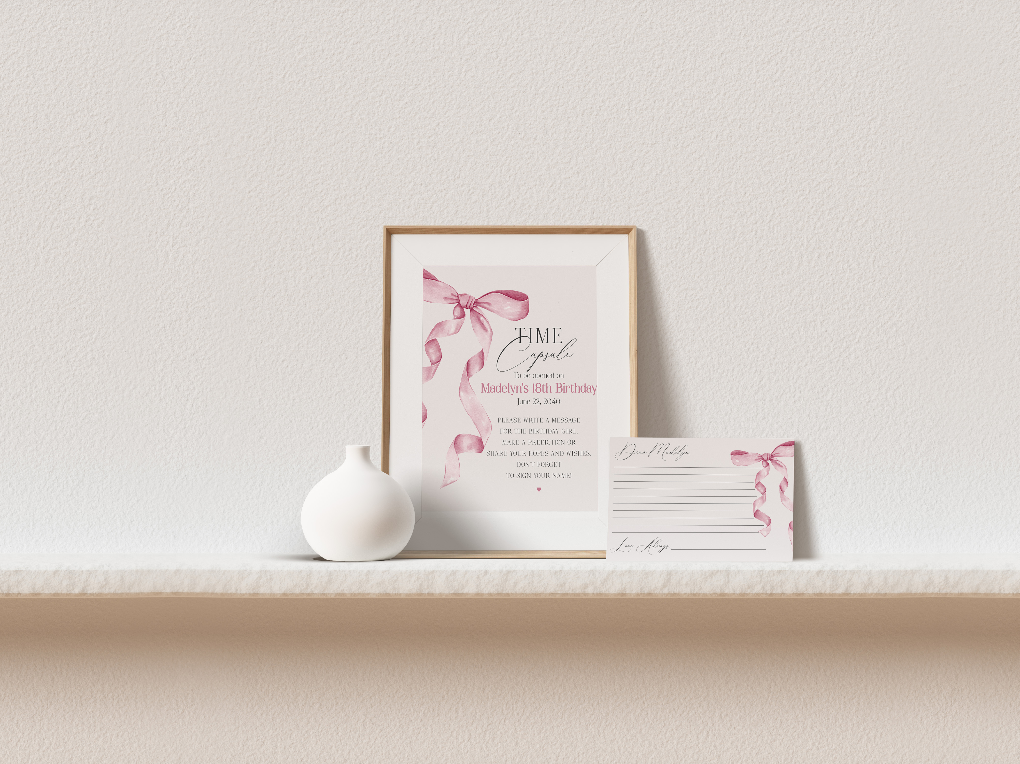 pink bow - time capsule design preview