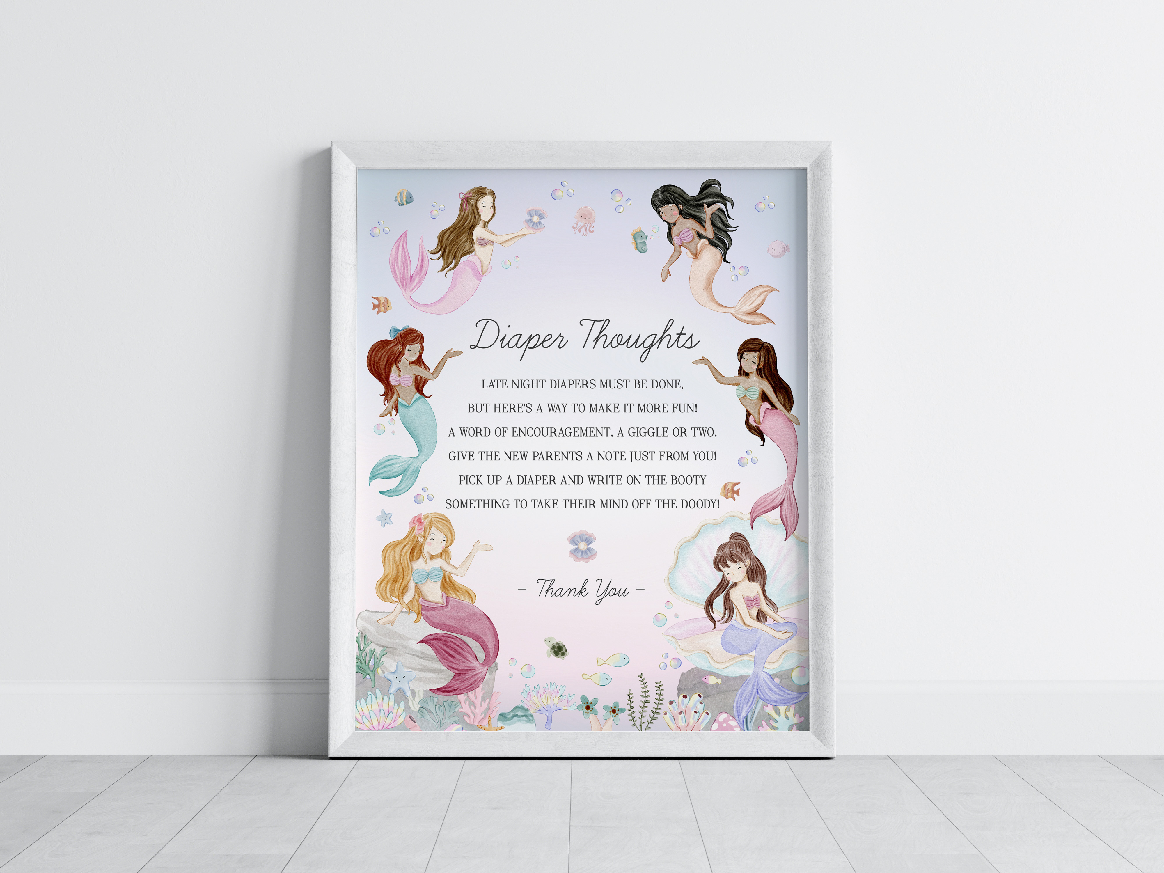 mermaid - diaper thoughts design preview