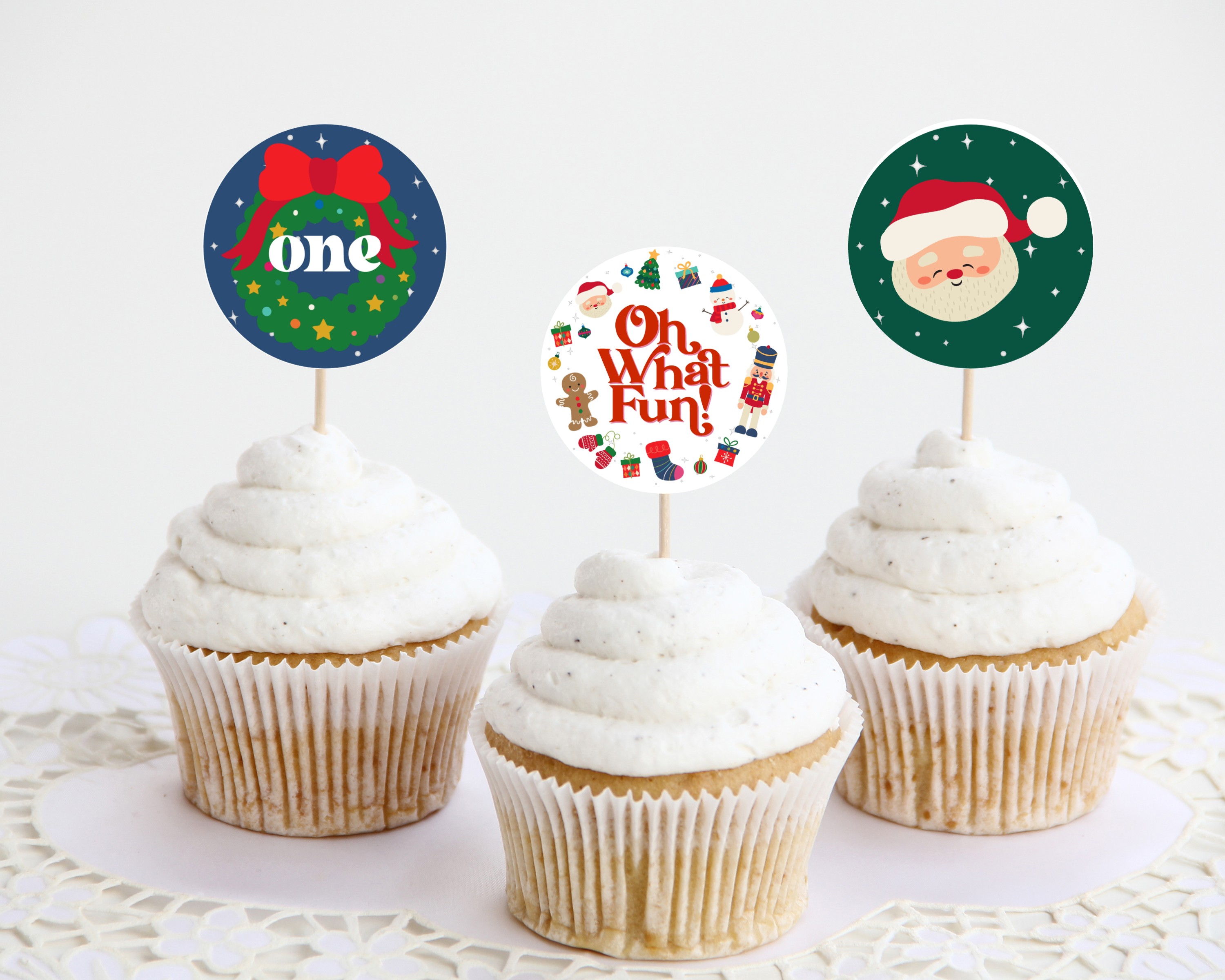 oh what fun - cupcake toppers design preview