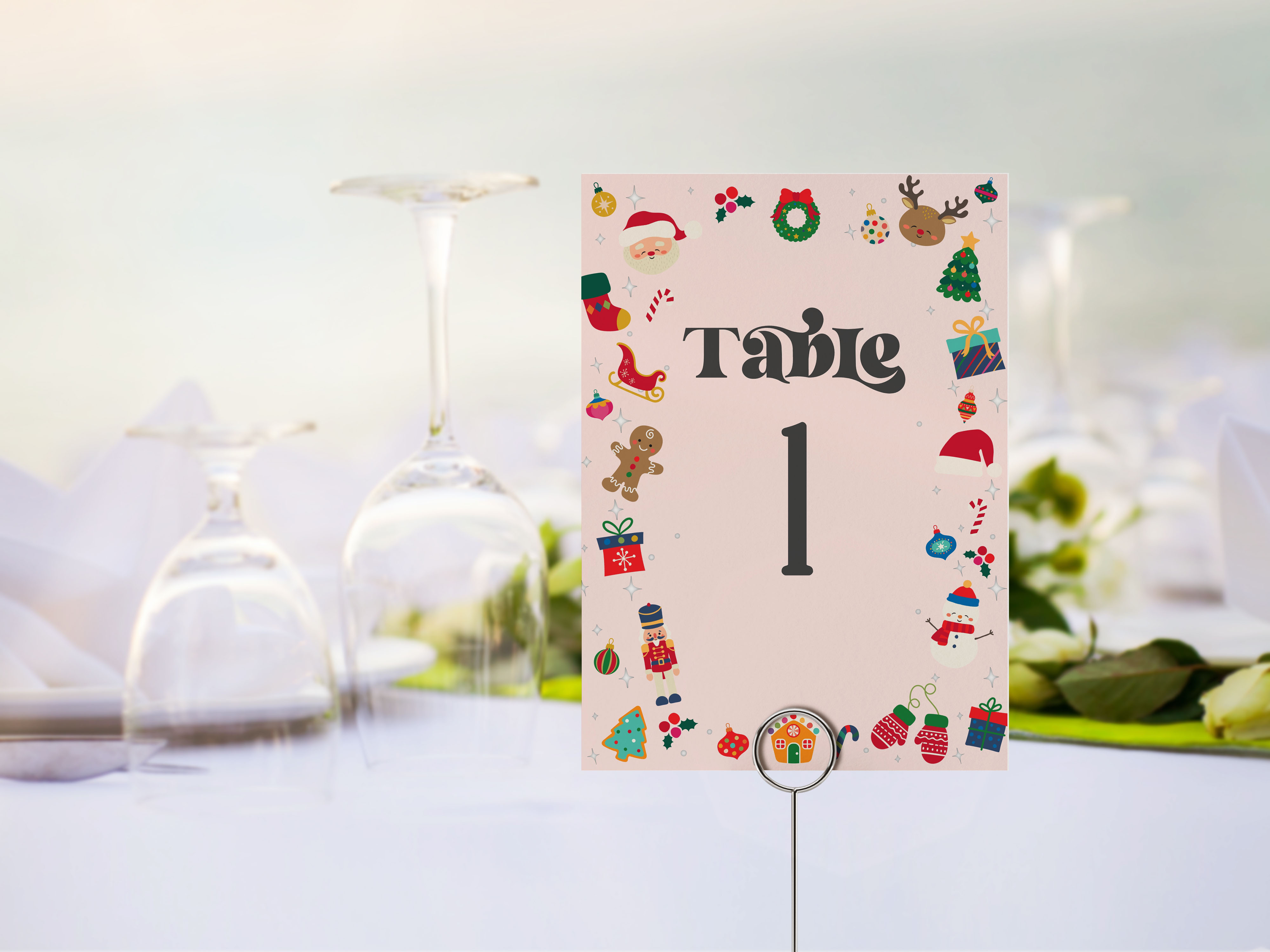 pink oh what fun - table numbers design preview