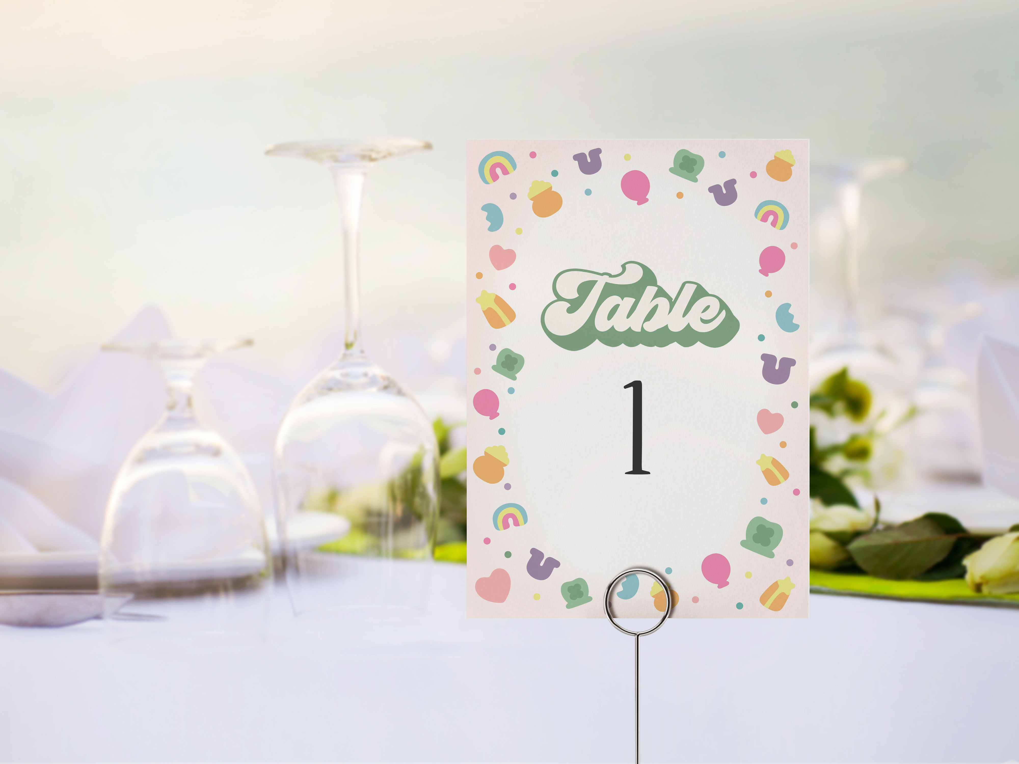 lucky charm - table numbers design preview