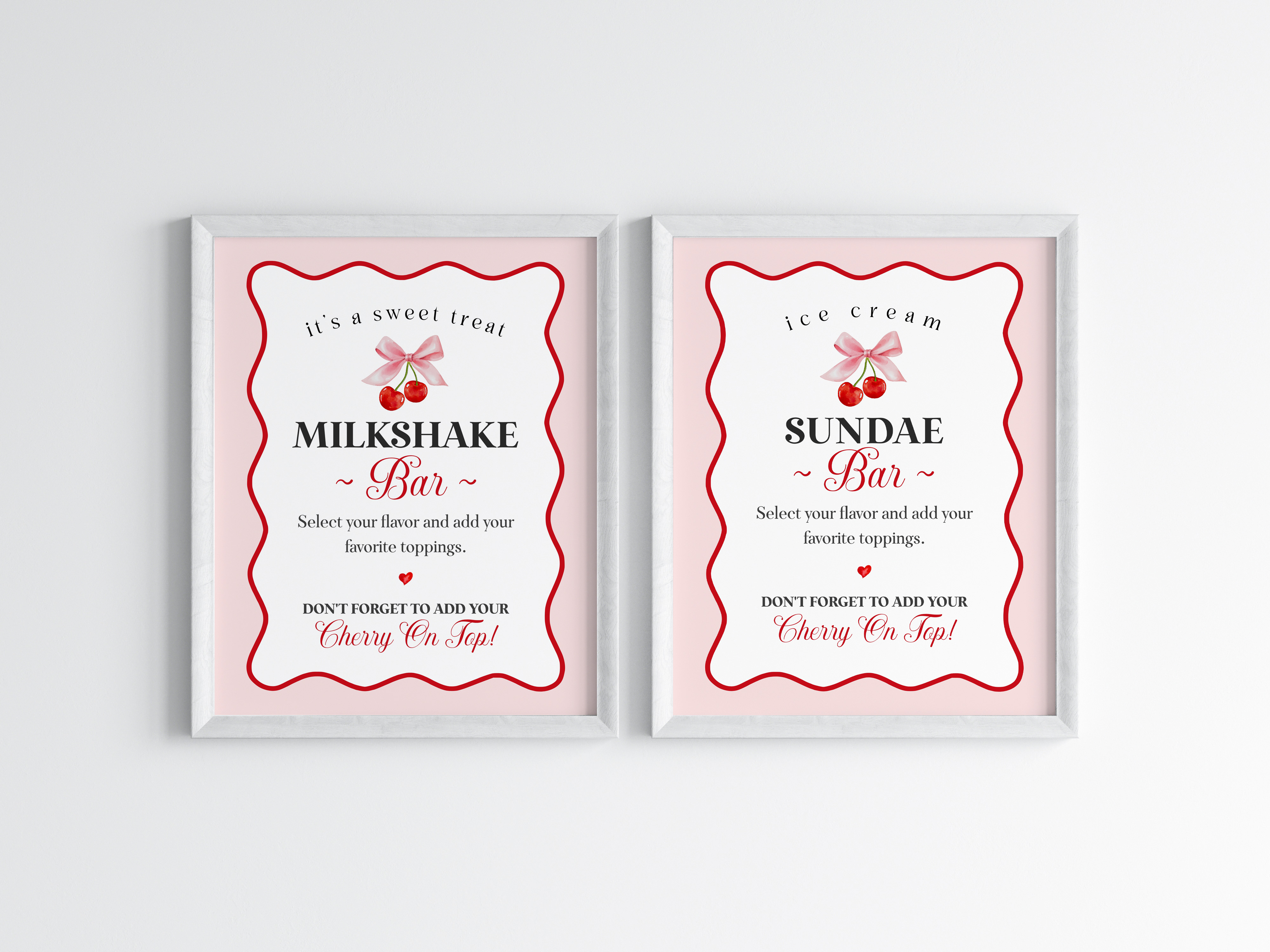 cherry - milkshake & sundae bar design preview