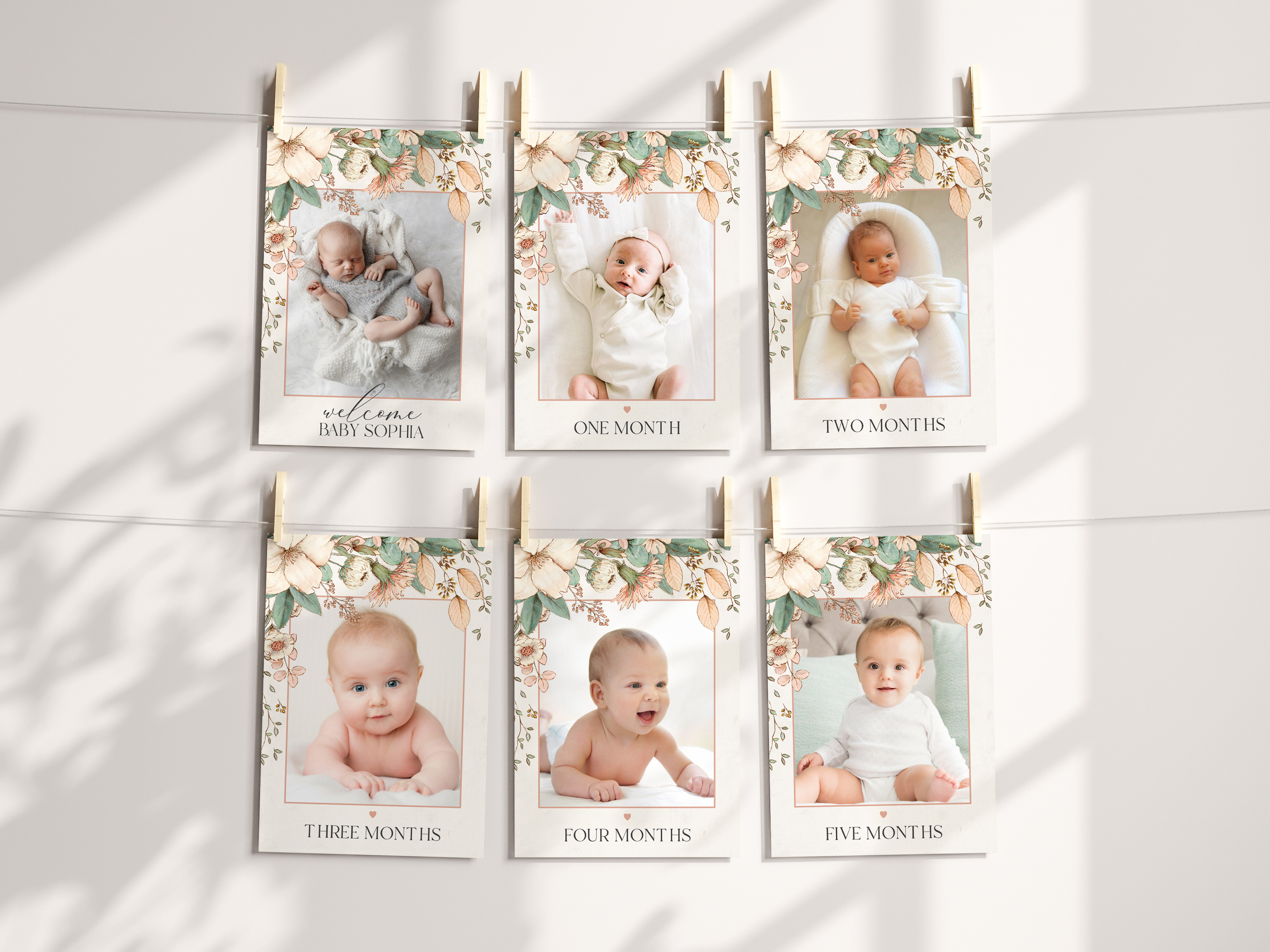 blush floral - milestone banner design preview
