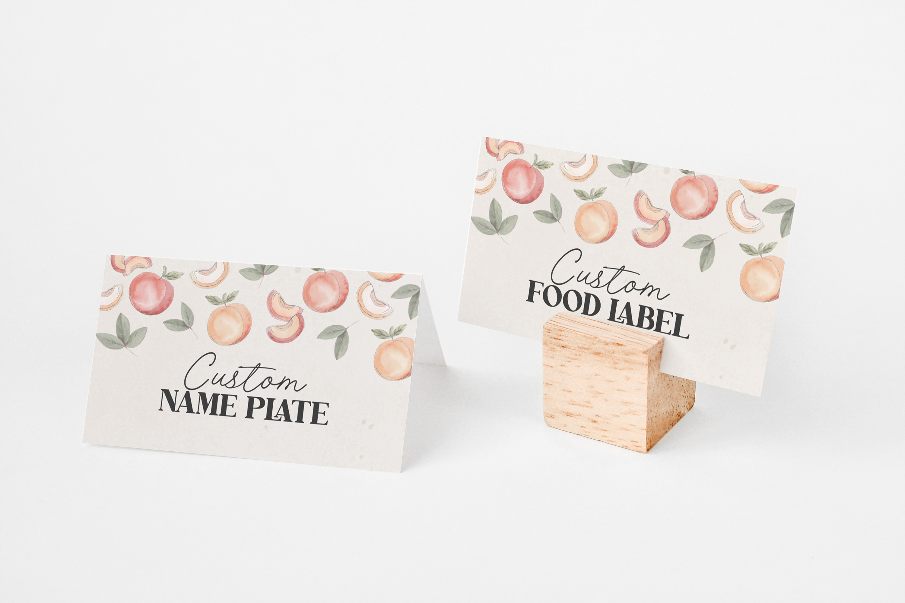peach - place cards design preview