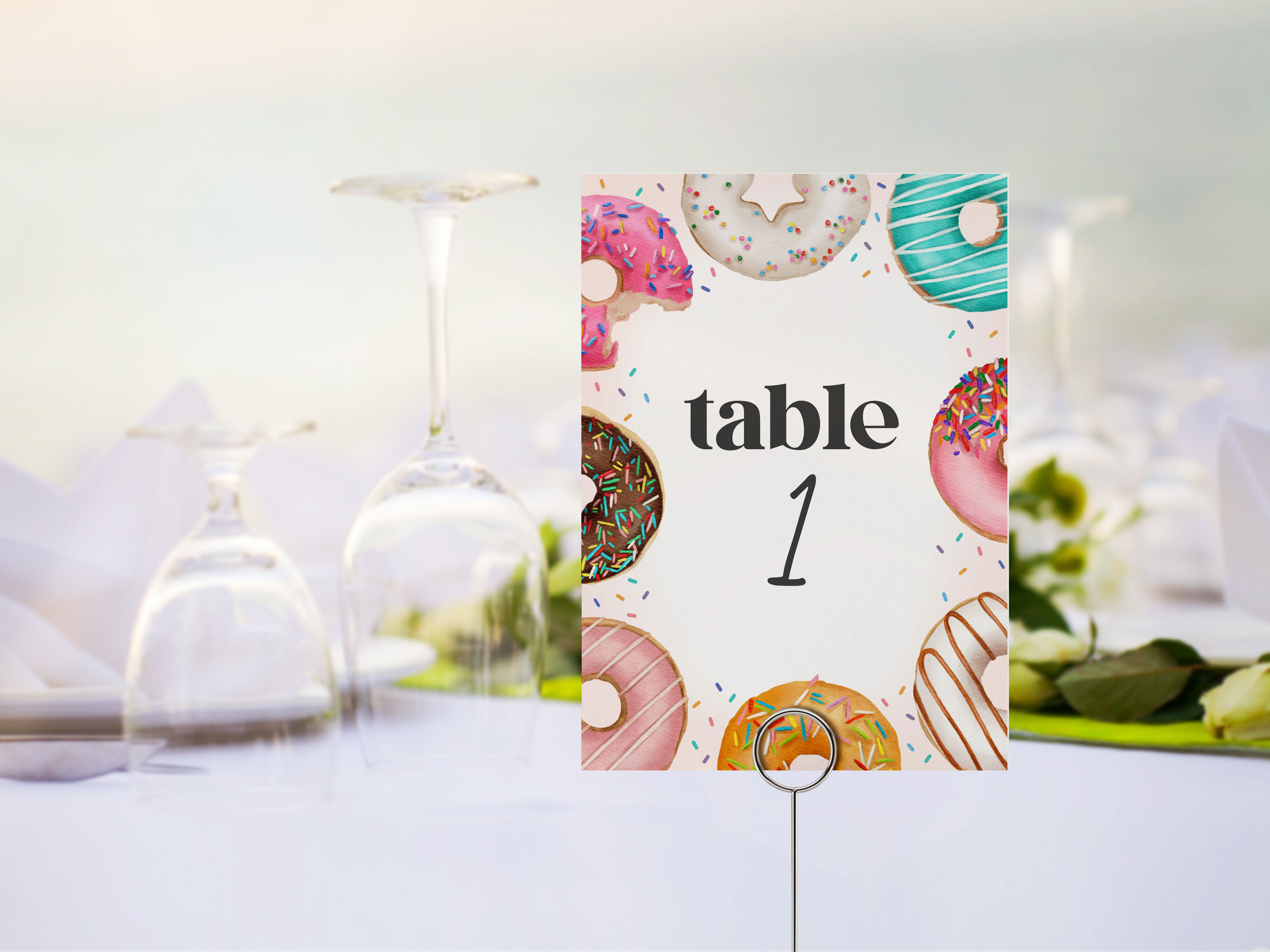 donut - table numbers design preview