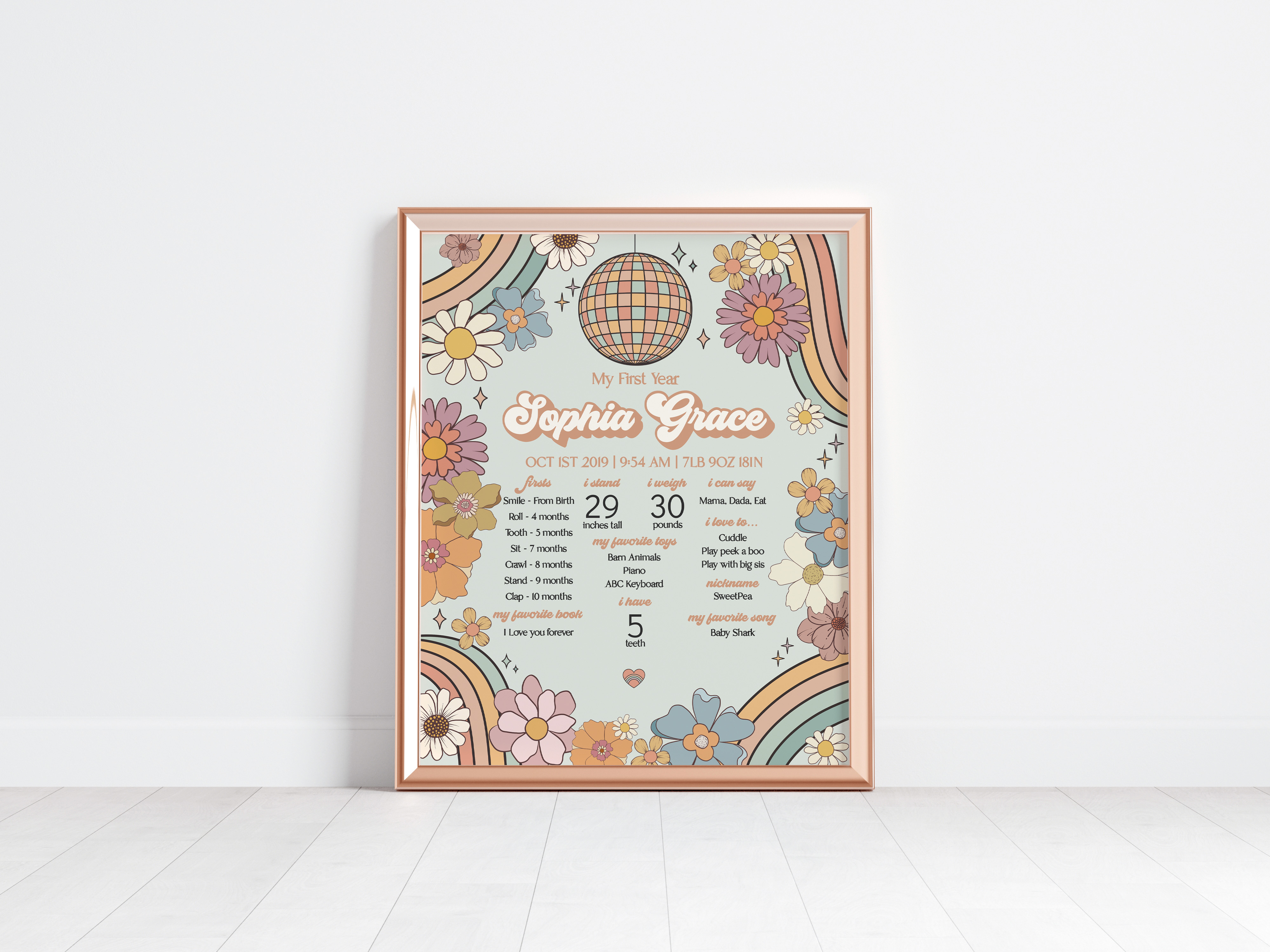 groovy floral - my first year design preview