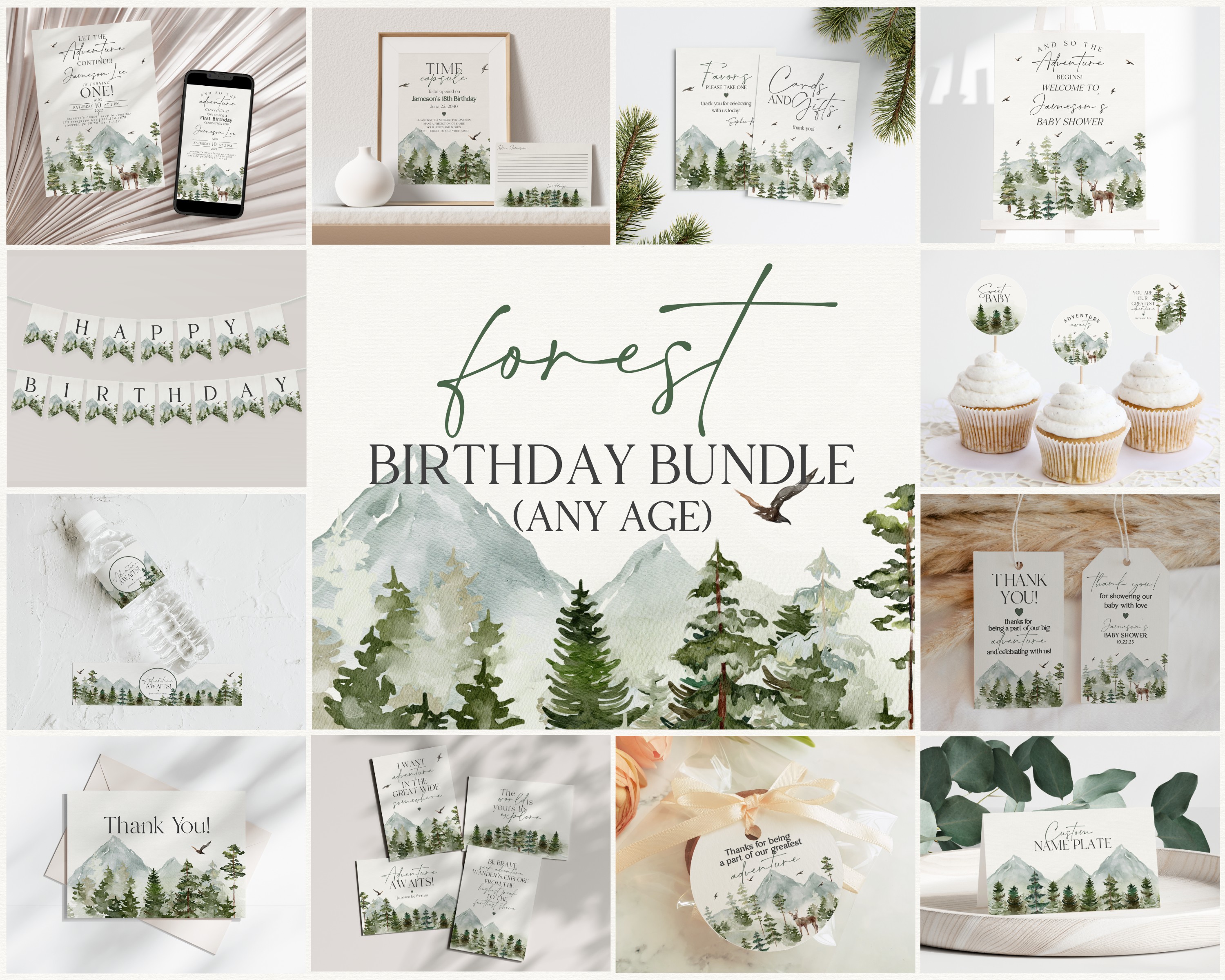 forest - birthday bundle design preview