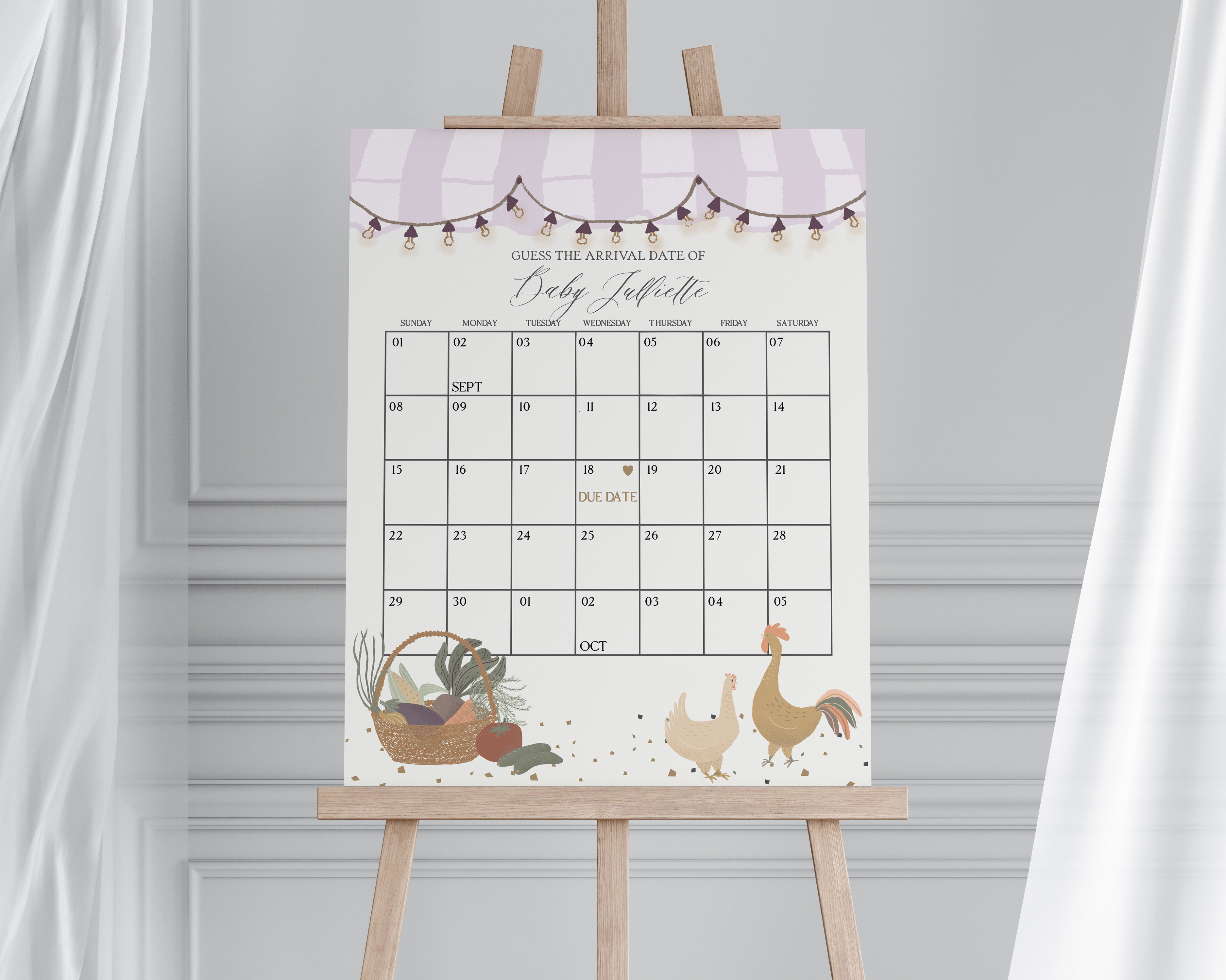 pink farmers market - guess the date design preview