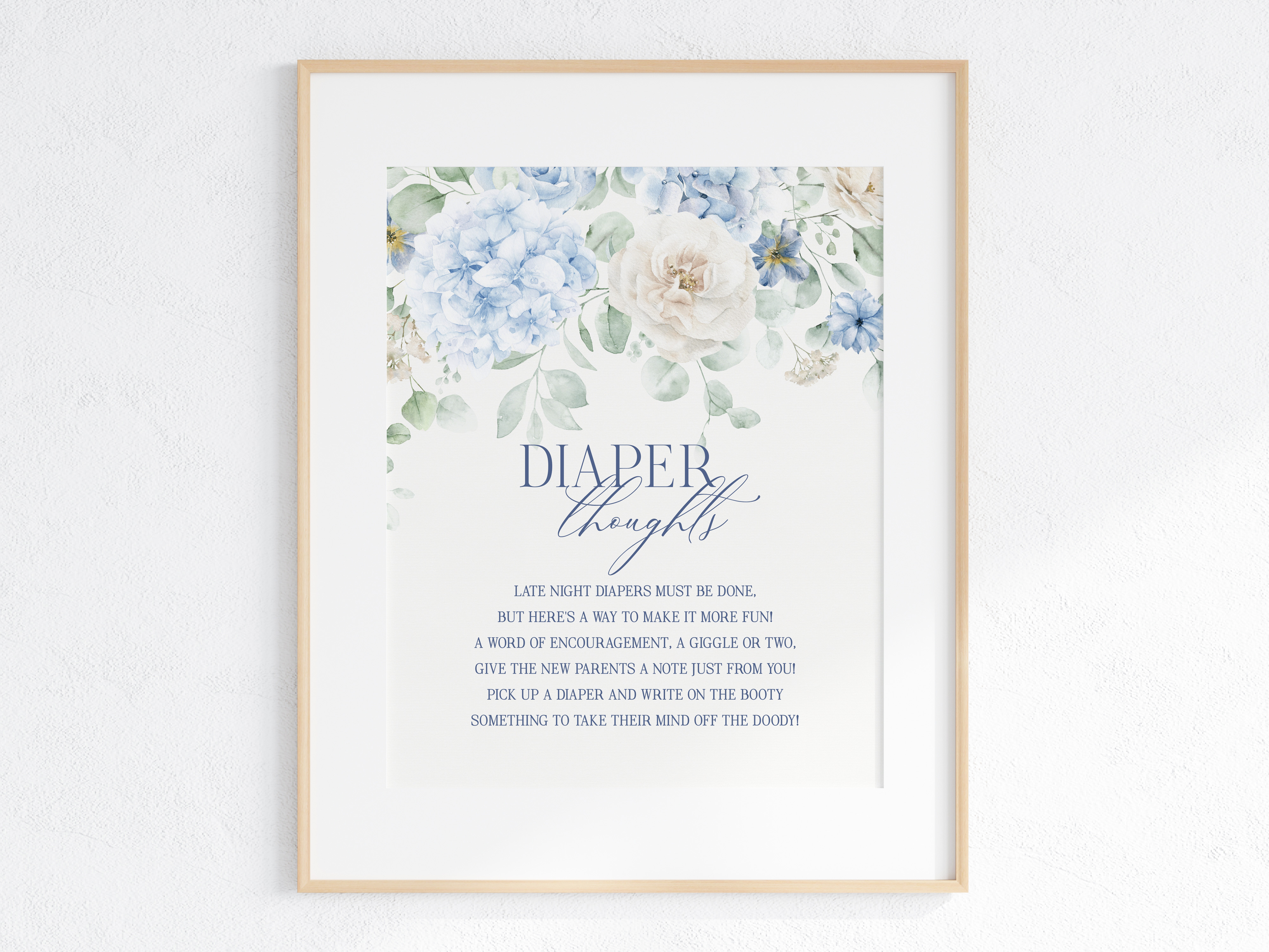 blue floral - diaper thoughts design preview