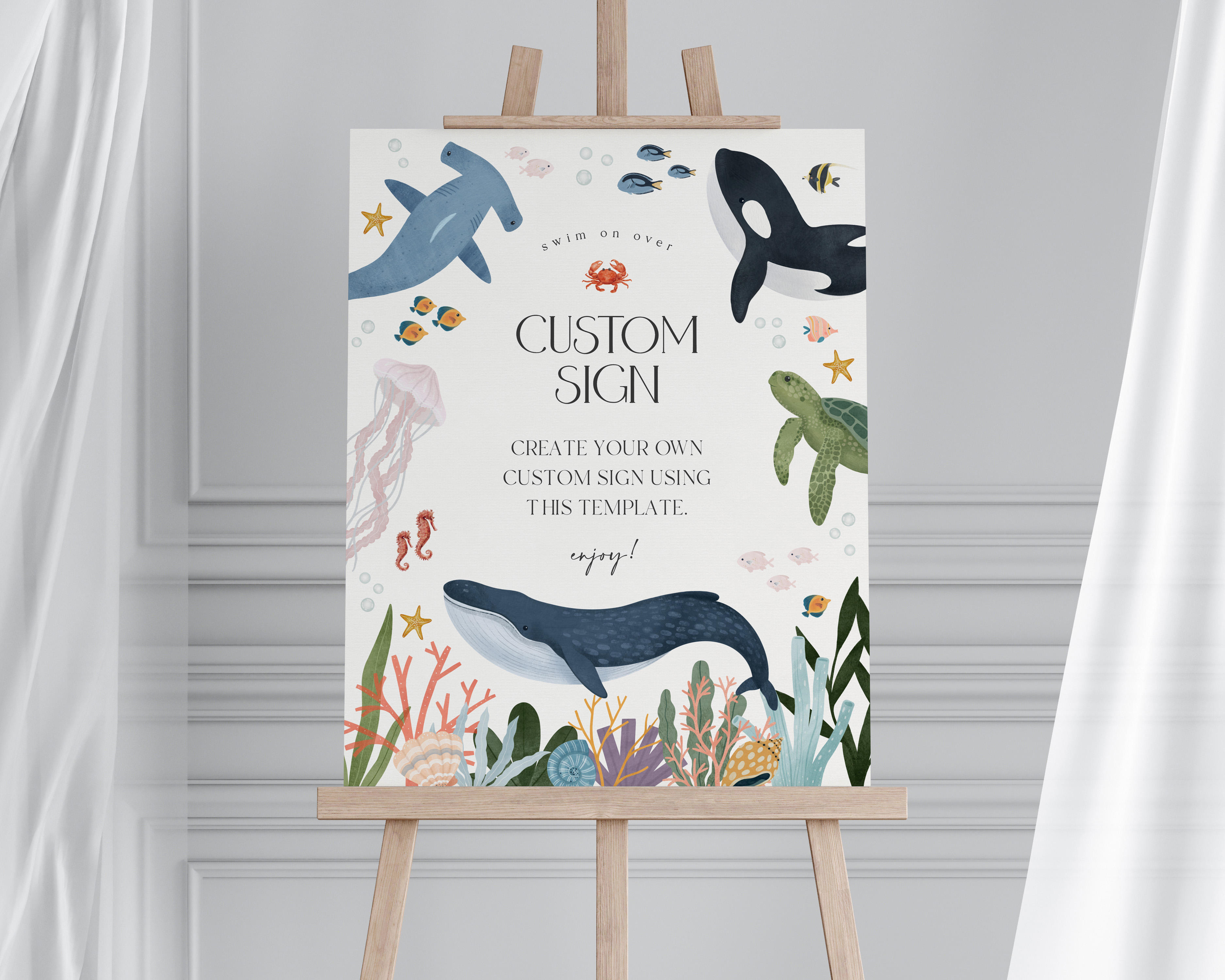 under the sea - custom sign design preview