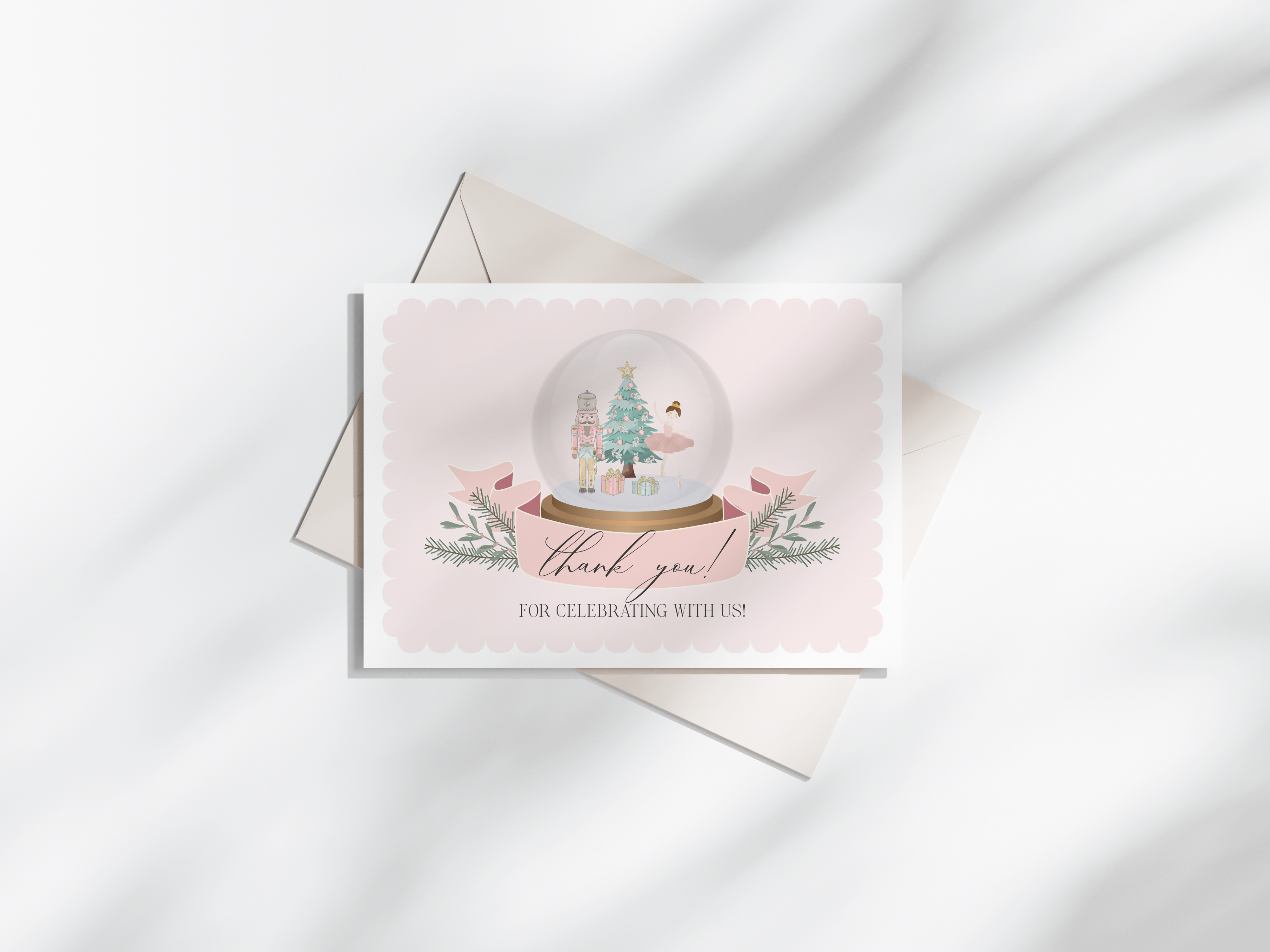 pastel nutcracker - thank you cards design preview