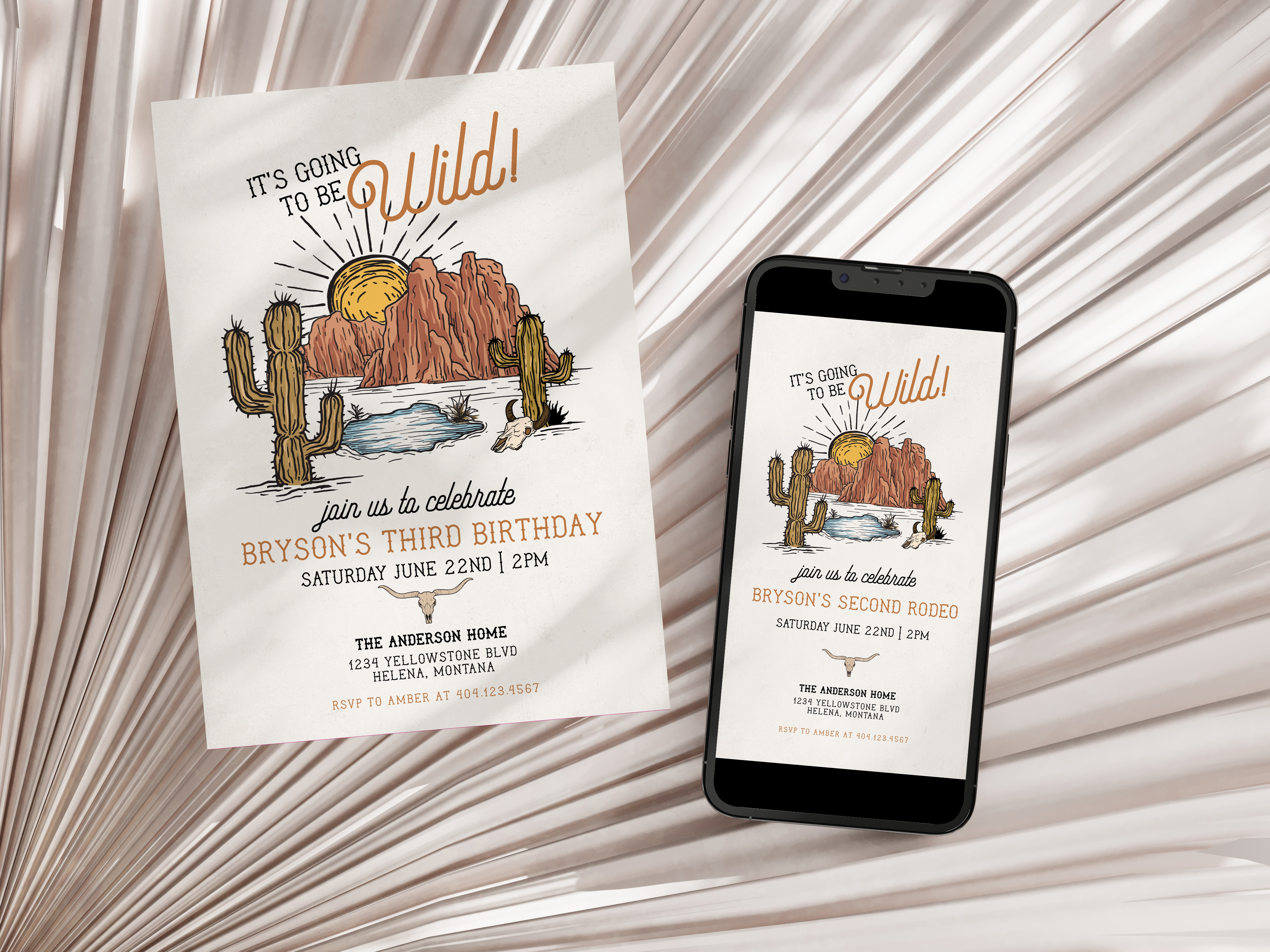 wild west - birthday invite design preview